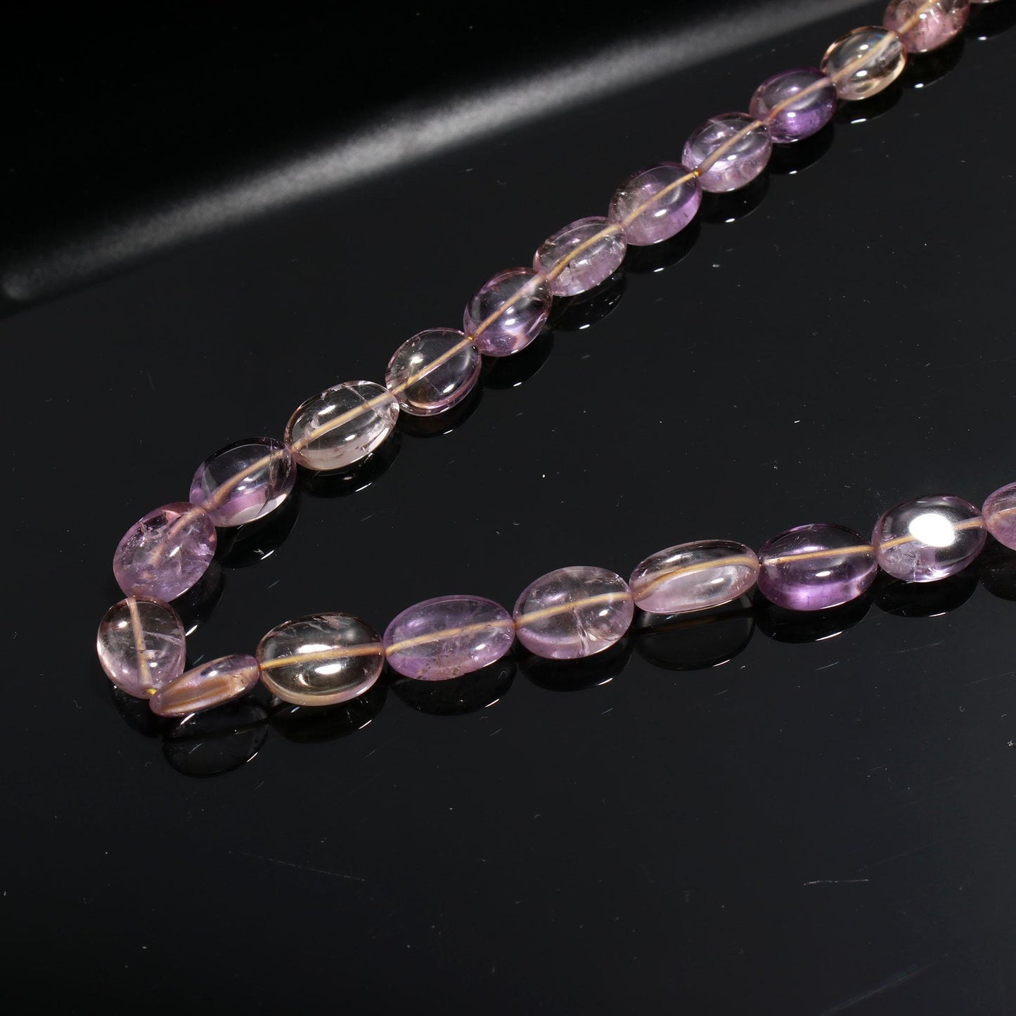 AAA Natural Hand Polish Ametrine Smooth Oval Shape Beads, Purple Gold Ametrine Oval Beads, 8X11-9x13 MM Ametrine Oval Smooth Beads