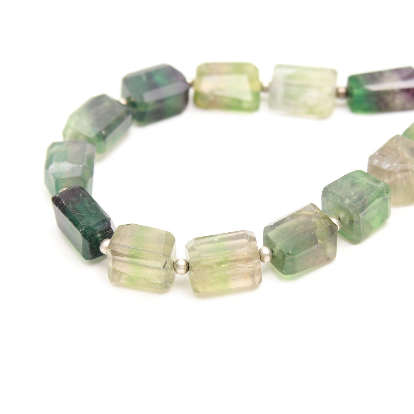 Natural Multi Fluorite Tumble 8X14 MM 9" Strand Multi Fluorite Nuggets Beads Natural Multi Fluorite Tumble for Designer Jewelry Making Craft