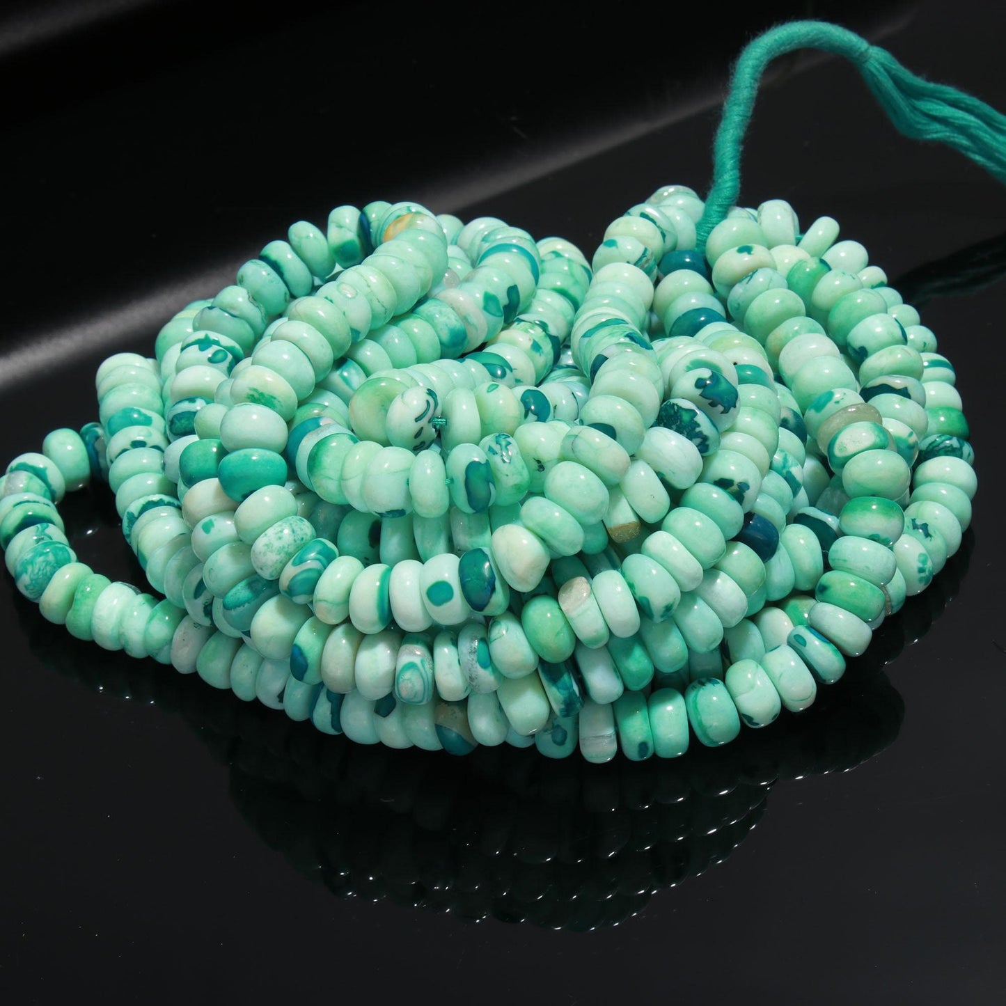 Larimar Opal Smooth Rondelle Beads Larimer Opal 9-10 MM Rondelle Gemstone Beads for Handmade Designer Jewelry Necklace Bracelet Making Craft
