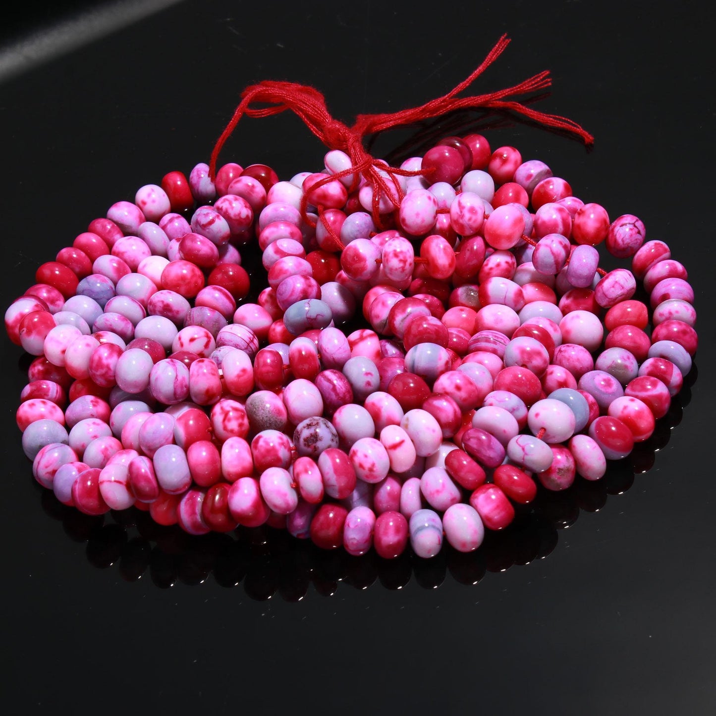 Pink Purple Dot Opal Smooth Rondelle 8-9 MM Gemstone Beads Smooth Opal for Handmade Designer Jewelry Necklace Bracelet Making & Reselling