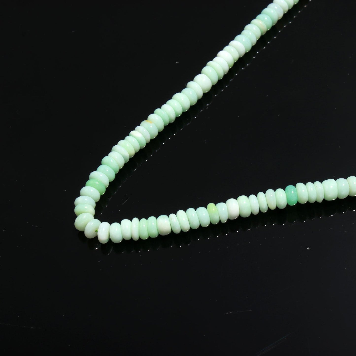 3 Strands Green Opal Rondelle Beads 5 MM Light Green Opal Smooth Rondelle Gemstone Beads for Designer Handmade Jewelry Making & Reselling