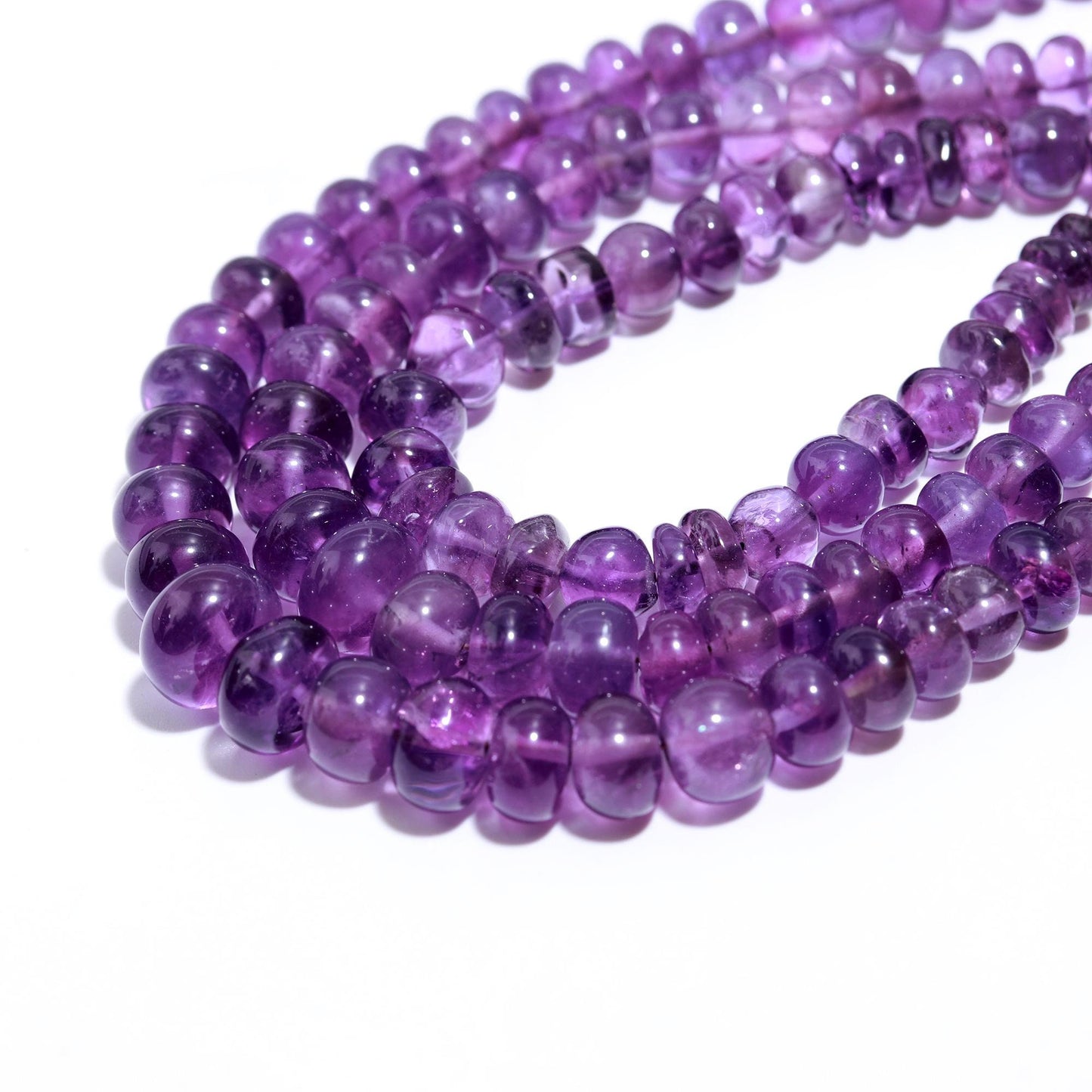 Amethyst Smooth Rondelle Beads Natural Blue Amethyst 5-8 MM In Graduation Rondelle Smooth Beads Designer Jewelry Necklace Making Craft