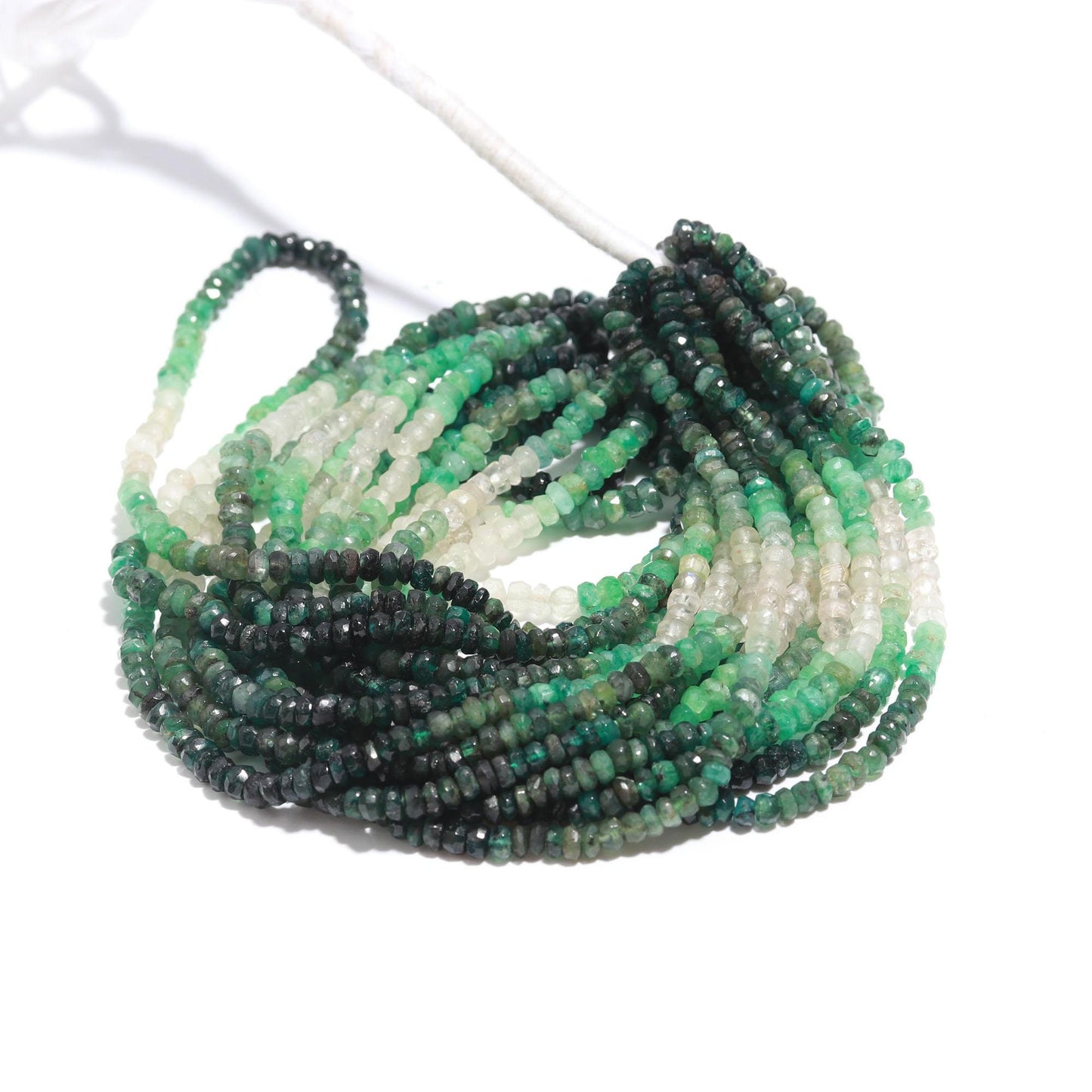 Emerald Faceted Rondelle Natural Emerald Shaded Faceted 3.5-4 MM Gemstone for Handmade Designer Jewelry Bracelet Necklace Earrings Making