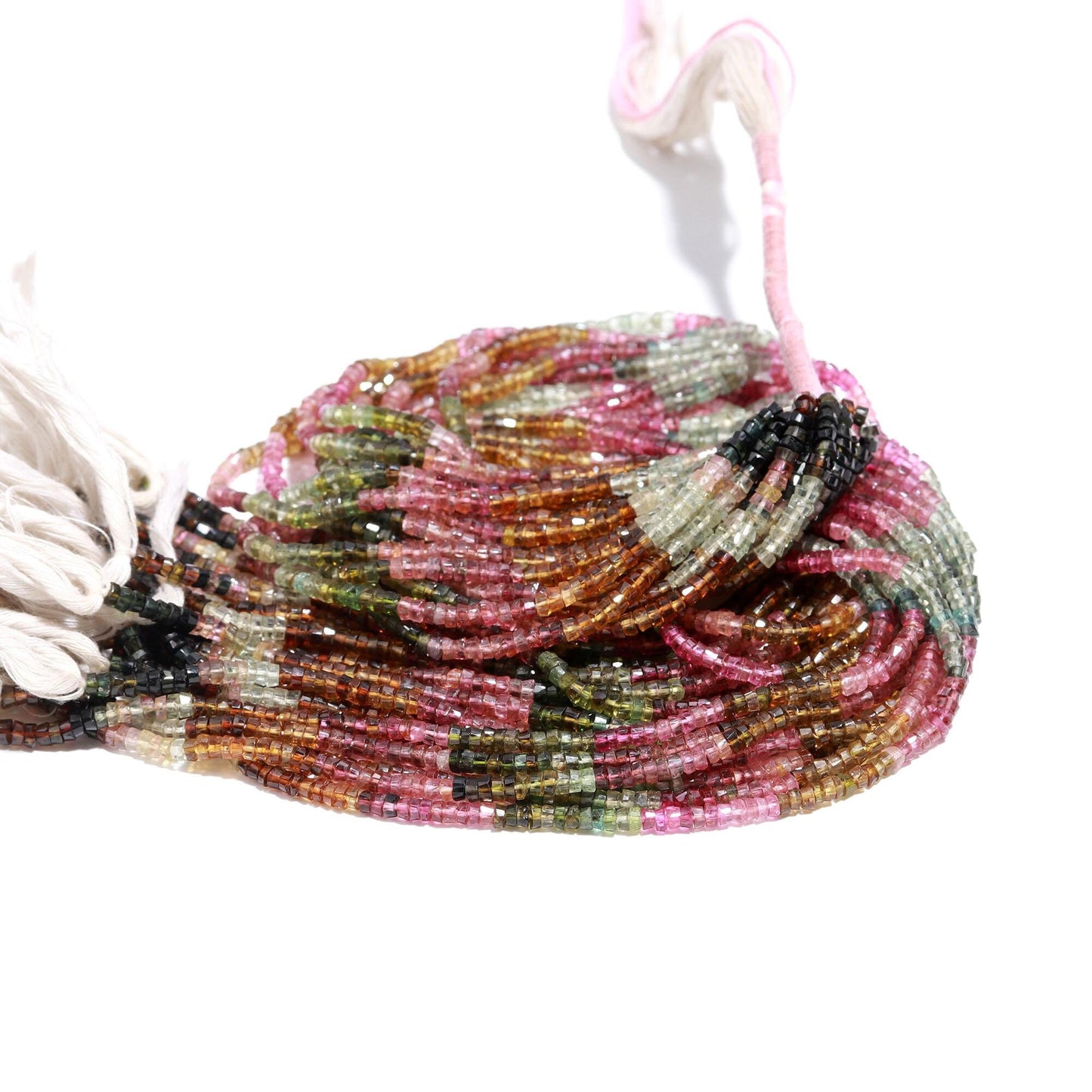 AAA Multi Tourmaline Faceted Washer Beads, 3.5MM Multi Tourmaline Tyre Beads, Faceted Tourmaline Washer Beads, Tourmaline Tyer Faceted Beads