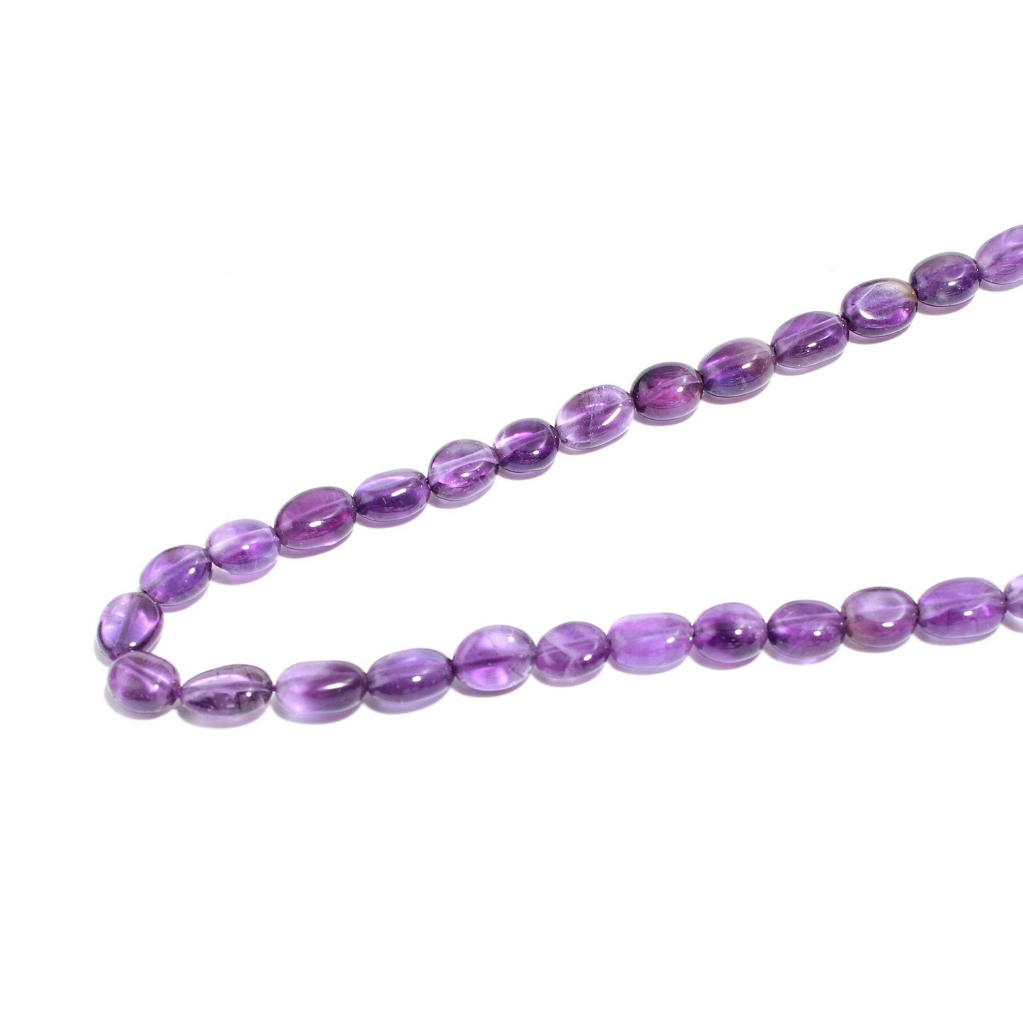 AAA Amethyst Smooth Oval Beads, Natural Amethyst Smooth Oval Beads, 6x8-7x9 MM Amethyst Smooth Beads Jewelry Necklace Making Beads