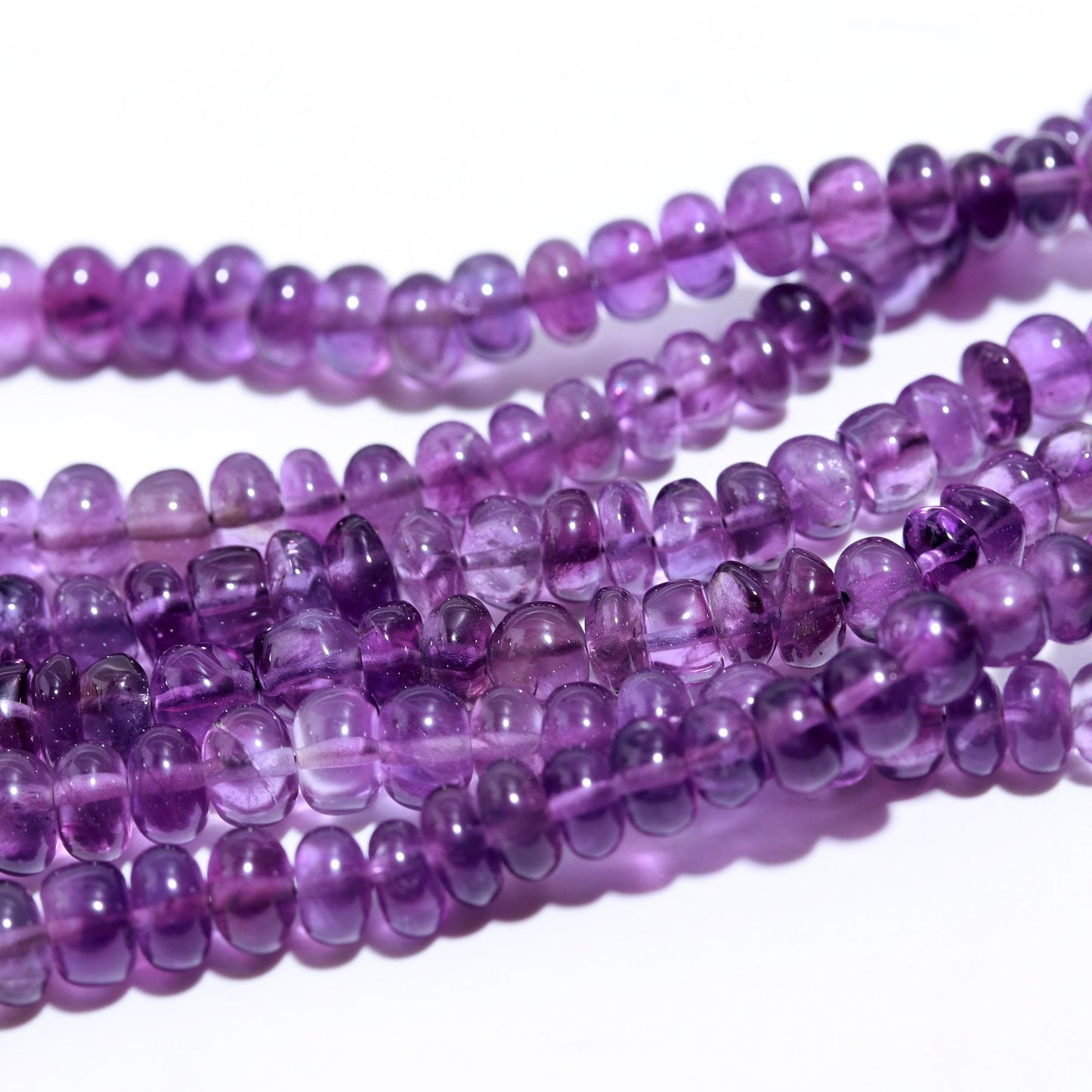 Amethyst Smooth Rondelle Beads Natural Blue Amethyst 5-8 MM In Graduation Rondelle Smooth Beads Designer Jewelry Necklace Making Craft
