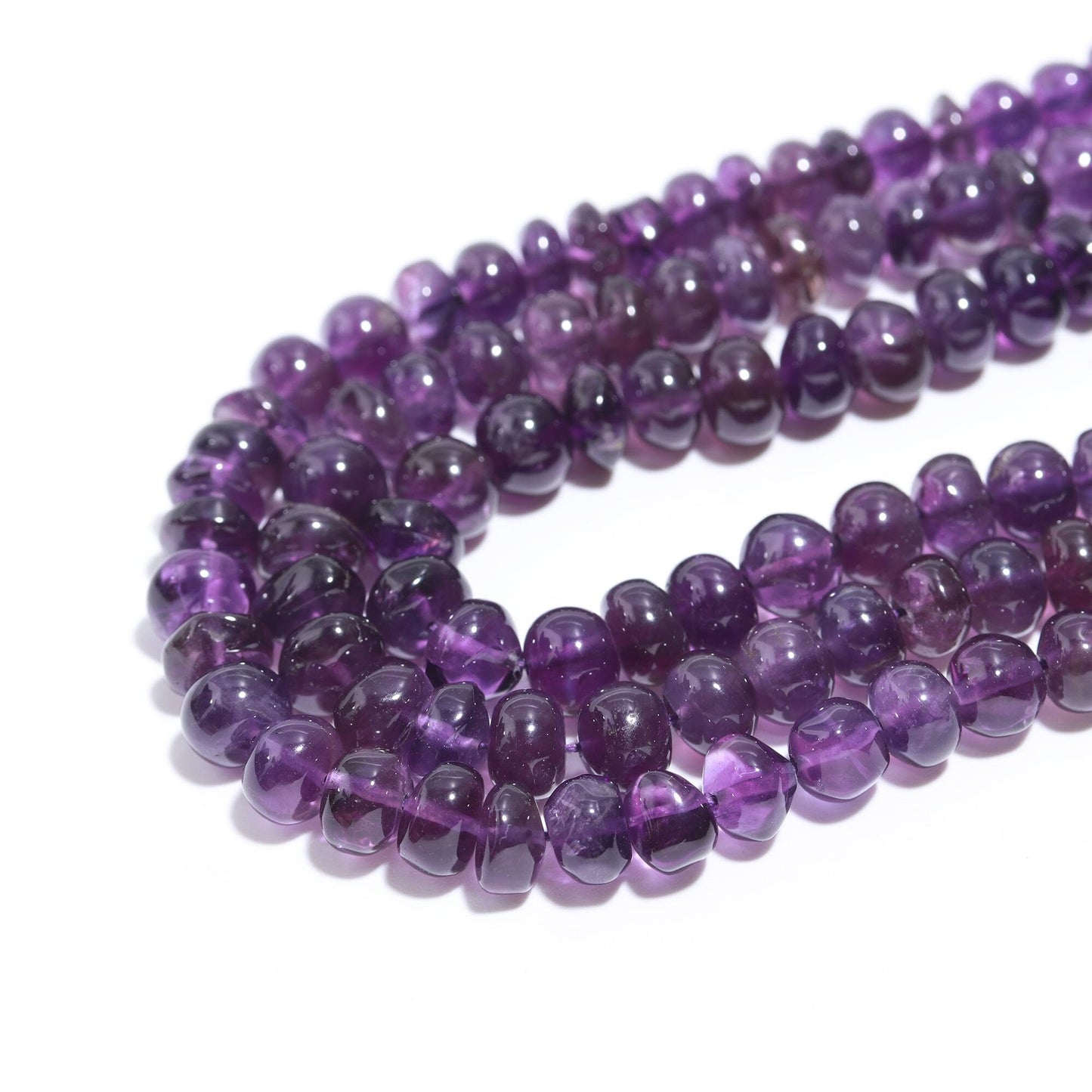 AAA Natural Amethyst Smooth Rondelle Beads 5-7 MM African Amethyst Smooth Rondelle Beads Blue Amethyst Beads
