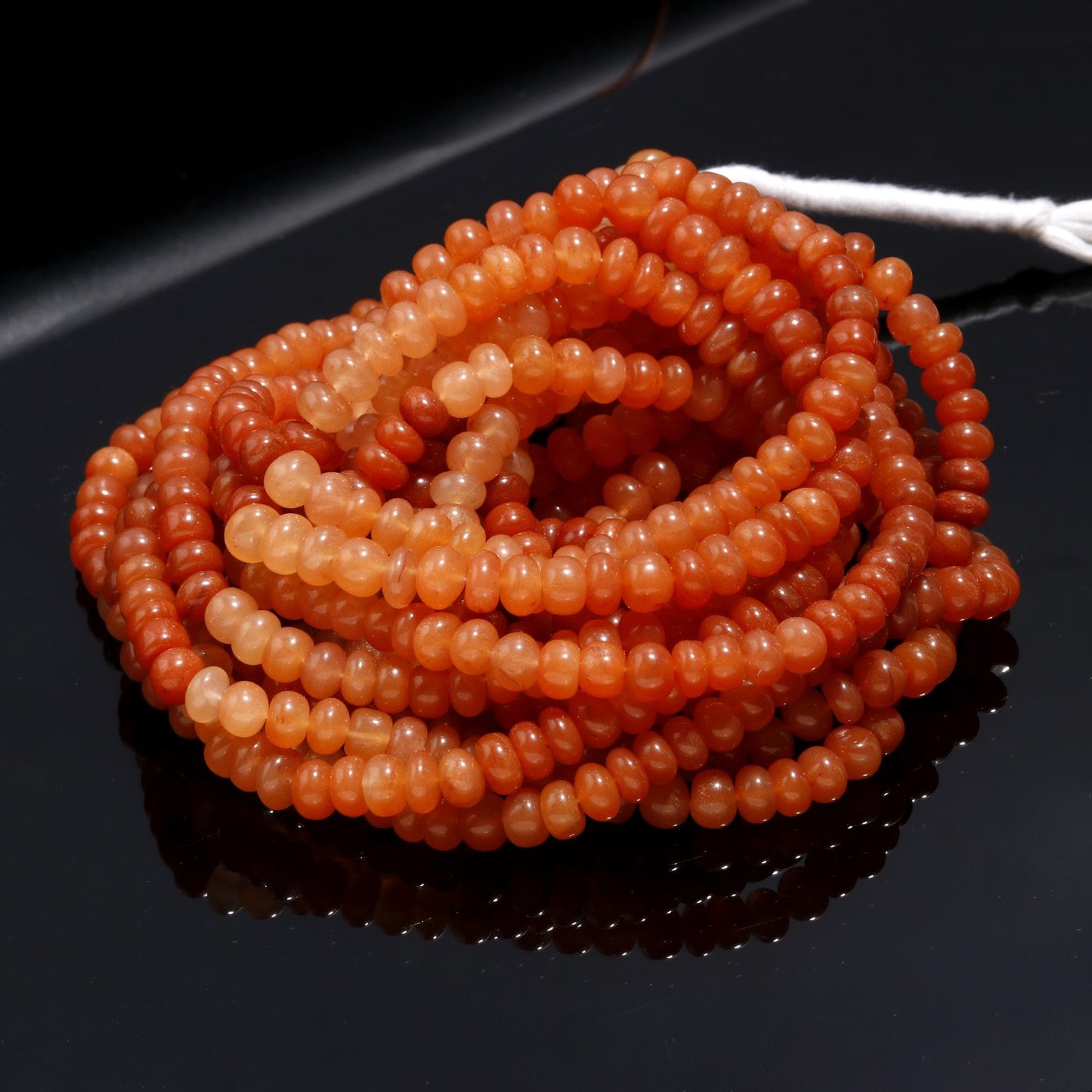 Extremely Rare Fanta Aventurine Smooth Rondelle Bead 7-8 MM Natural Aventurine Plain Bead 16" Strand Shaded Orange Aventurine Rondelle Bead
