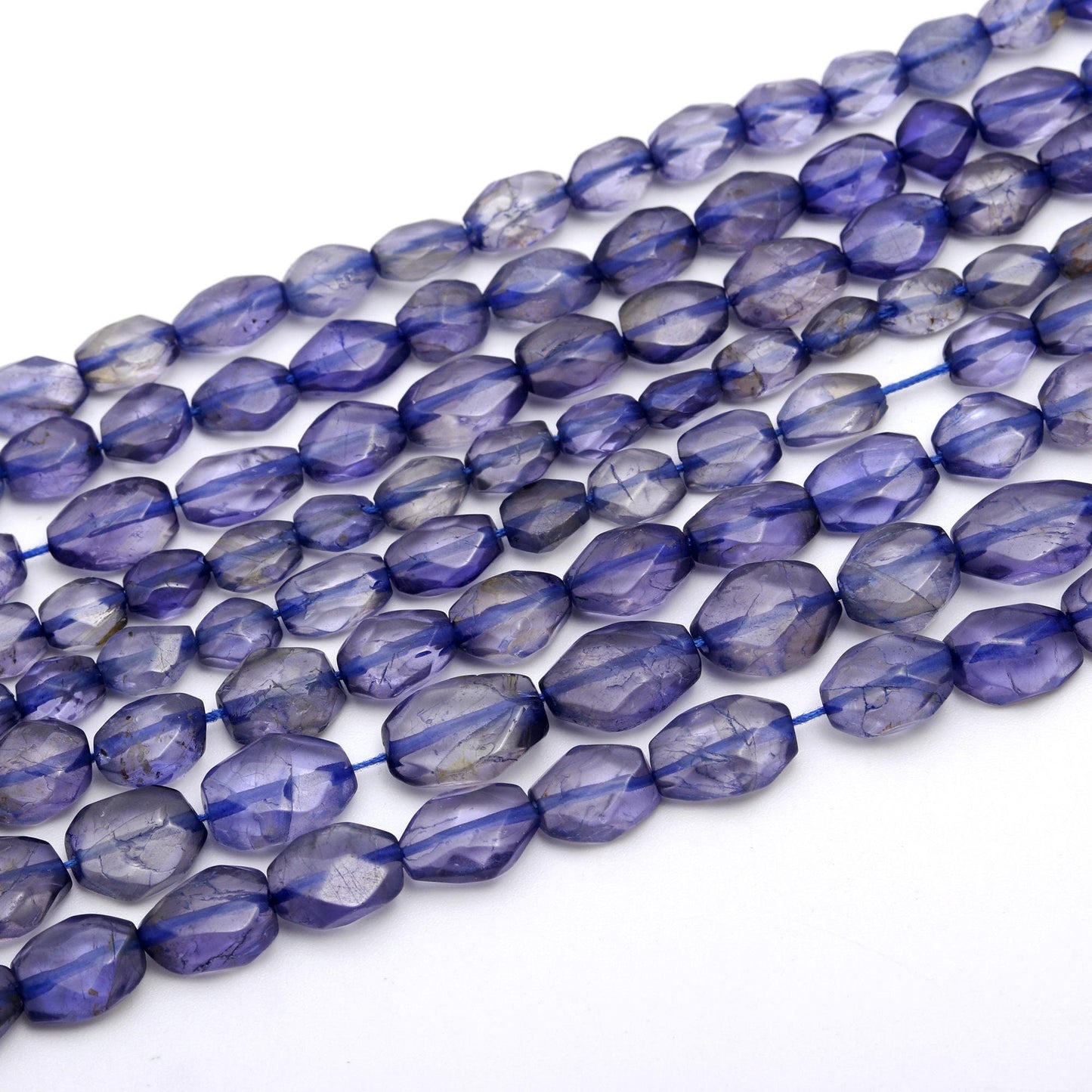Iolite Oval Shape Faceted Beads Natural 5x6 - 6x8 MM Iolite Oval Shape 12" Strand Gemstone Beads for Handmade Designer Jewelry Making Craft