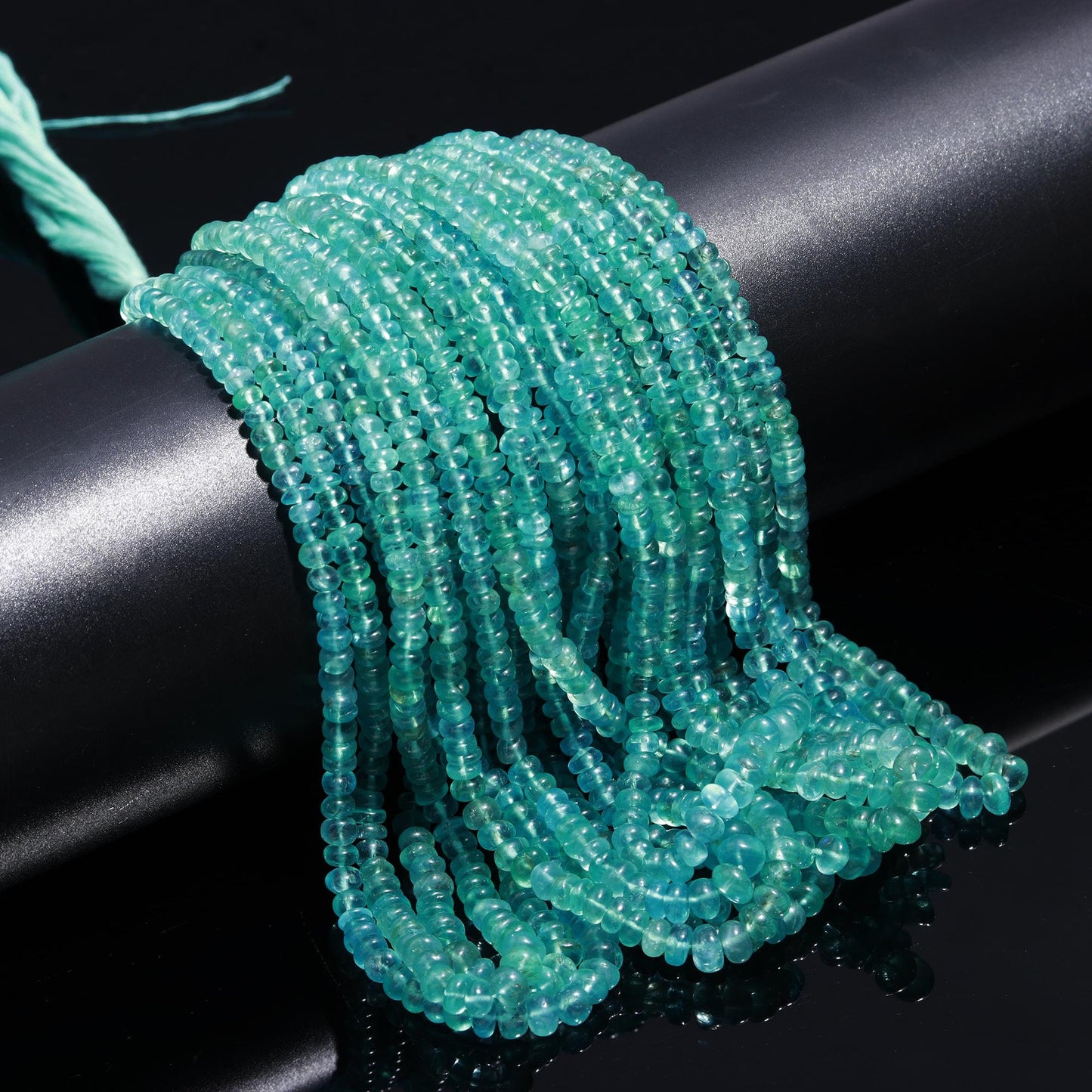 Natural Sky Blue Apatite Smooth Rondelle Bead 4-6 MM Apatite Smooth Bead 16" Strand Blue Apatite Rondelle Beads for Handmade Jewelry Making
