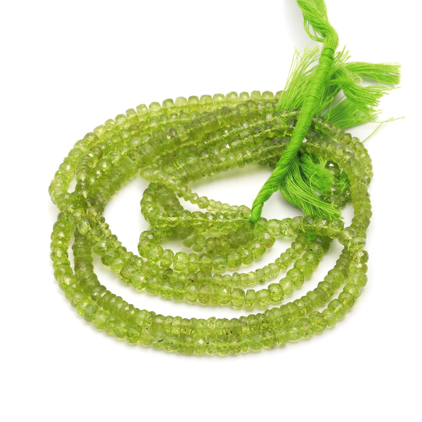Peridot Faceted Rondelle Beads Natural Green Peridot 5-6 MM Faceted Rondelle Beads 13" Strand for Handmade Designer Jewelry Making Craft