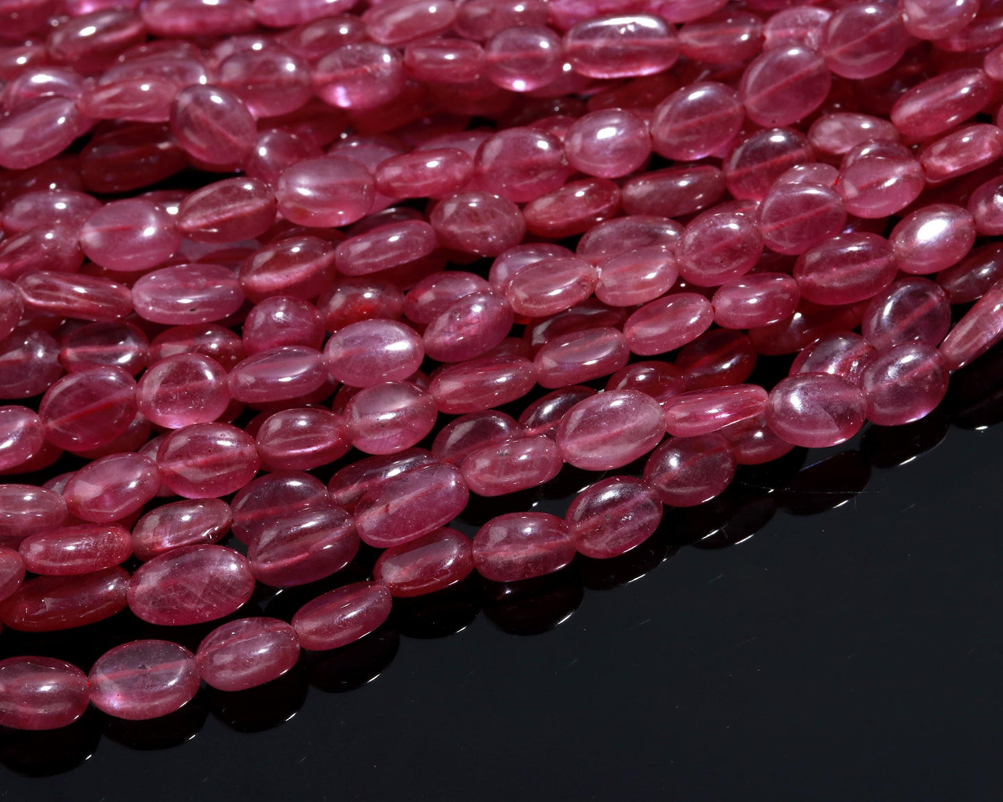 Ruby Smooth Oval Beads 6x8 - 7x10 MM Ruby Oval Smooth Beads 16" Strand Genuine Ruby Beads Plain Ruby Oval Beads for Designer Jewelry Making