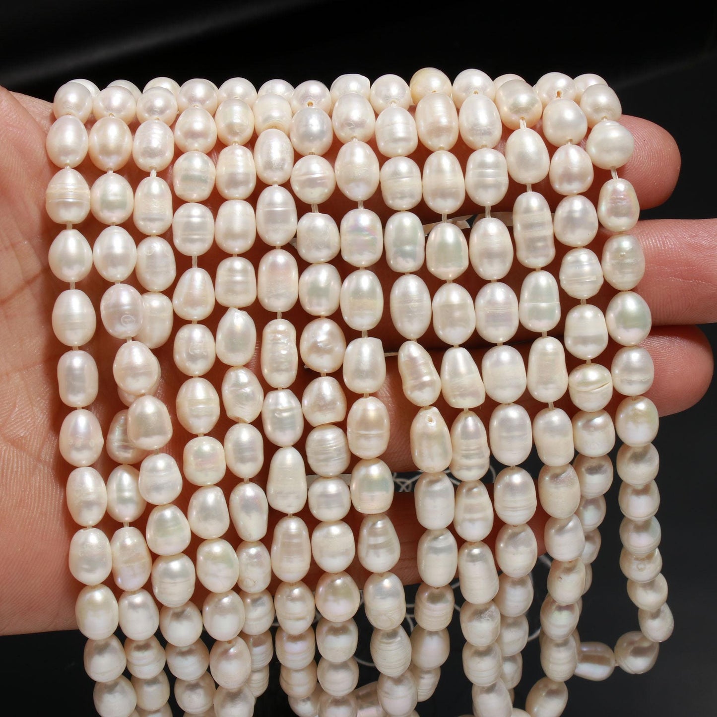 Fresh Water Pearl Oval Shape Beads 16" Natural Fresh Water Pearl 6X8 - 7X10 MM Beads Pearl for Designer Handmade Necklace Bracelet Making