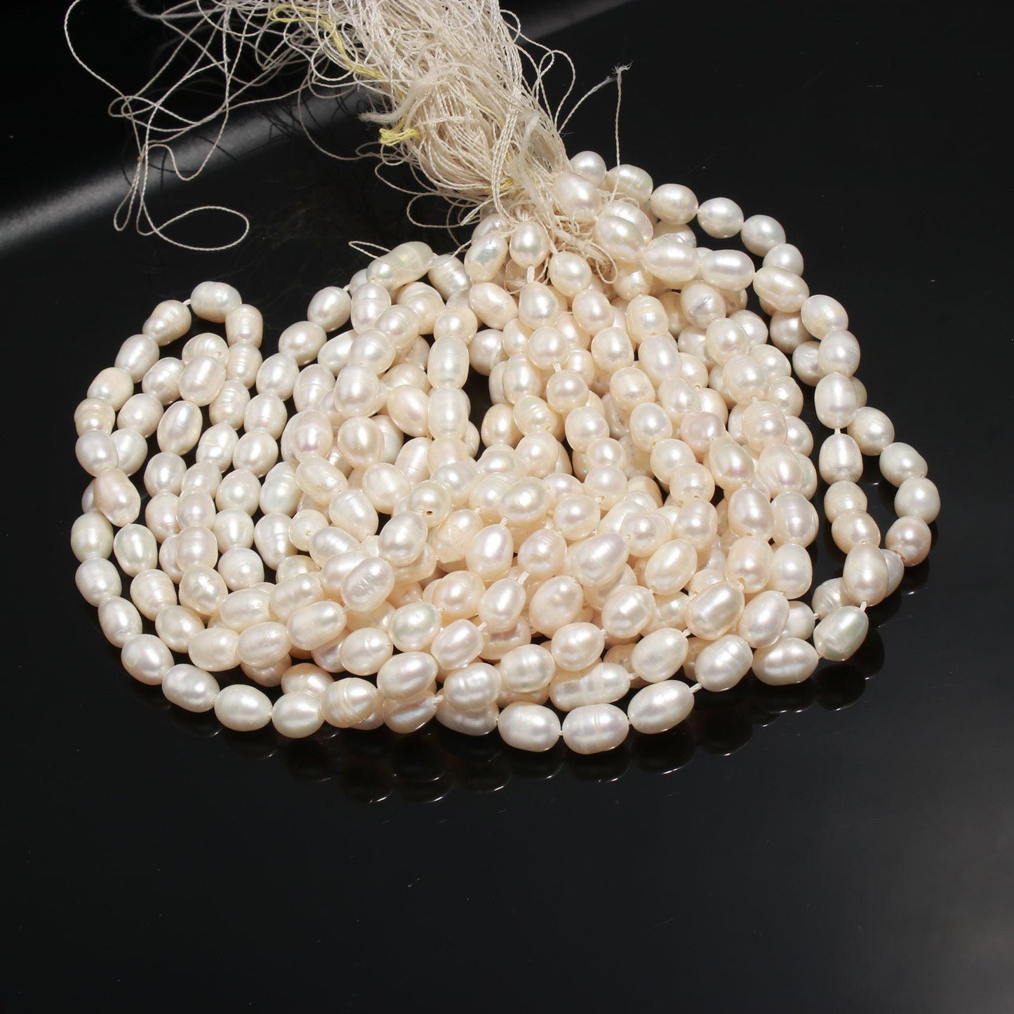 Fresh Water Pearl Oval Shape Beads 16" Natural Fresh Water Pearl 6X8 - 7X10 MM Beads Pearl for Designer Handmade Necklace Bracelet Making