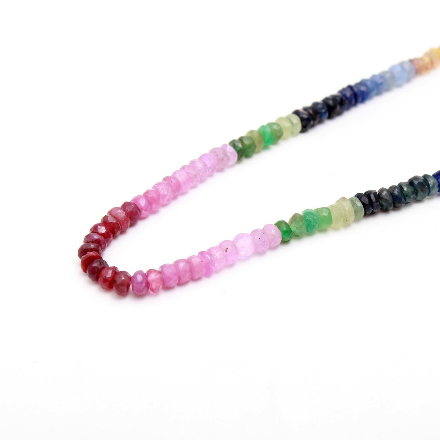 Multi Precious Faceted Rondelle 3-4 MM Natural Multi Precious Rondelle Ruby Emerald Sapphire Beads 16" String for Designer Jewelry Craft