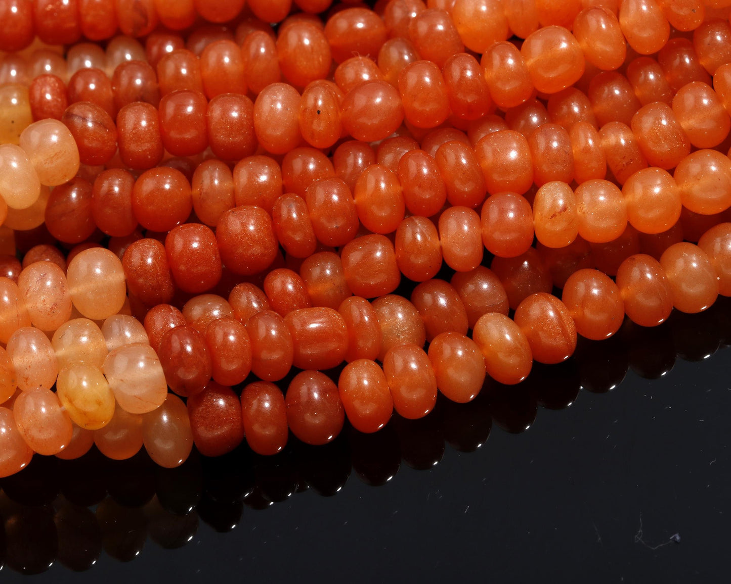 Extremely Rare Fanta Aventurine Smooth Rondelle Bead 7-8 MM Natural Aventurine Plain Bead 16" Strand Shaded Orange Aventurine Rondelle Bead
