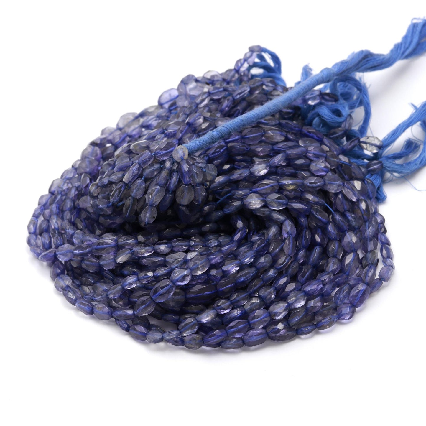 Iolite Oval Shape Faceted Beads Natural 5x6 - 6x8 MM Iolite Oval Shape 12" Strand Gemstone Beads for Handmade Designer Jewelry Making Craft