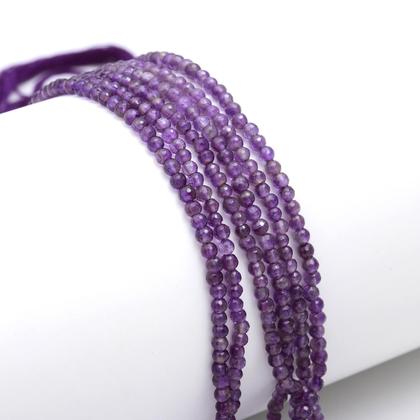 Amethyst Faceted Round Beads Natural Amethyst Faceted Rondelle 3-3.5 MM Beads for Handmade Designer Jewelry Necklace Bracelet Making Craft