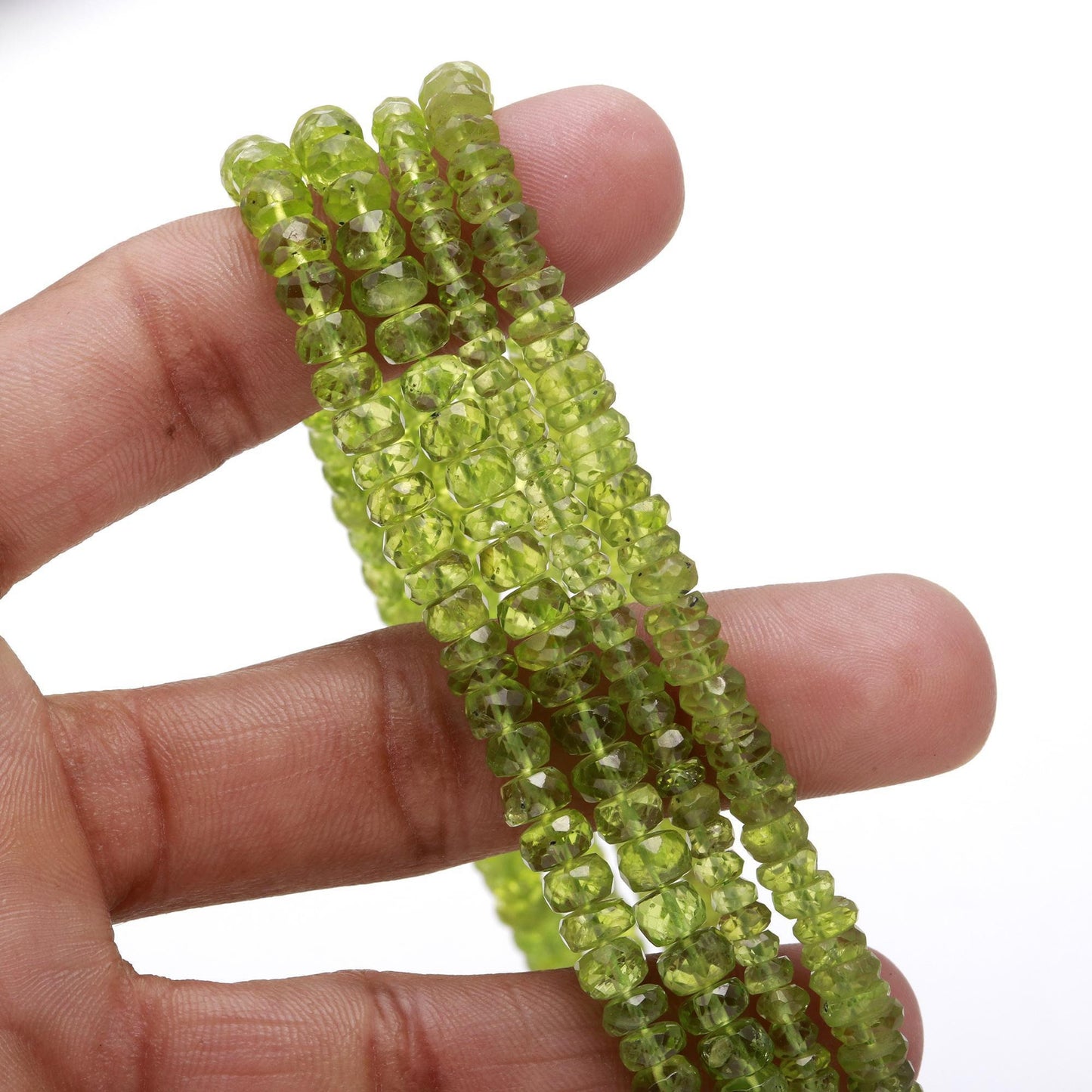 Peridot Faceted Rondelle Beads Natural Green Peridot 5-6 MM Faceted Rondelle Beads 13" Strand for Handmade Designer Jewelry Making Craft