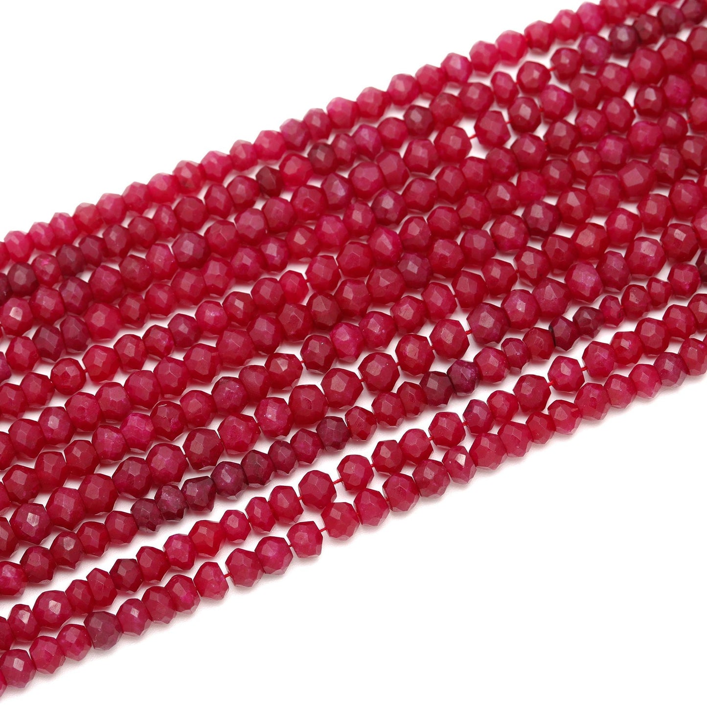 Ruby Faceted Rondelle Beads 4-5 MM Ruby Corundum Beads Ruby Rondelle Bead 13" Strand for Handmade Designer Jewelry Making Craft and Supplies