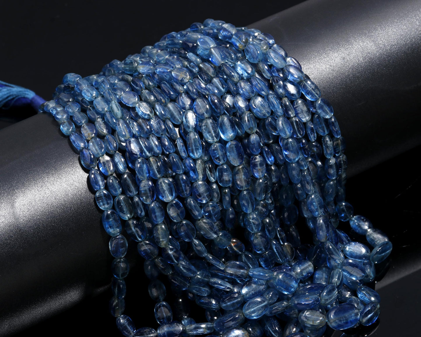 Natural Kyanite Precious Gemstone Kyanite Smooth Oval Beads 5x7-6x9 MM Oval Beads 16" Strand for Exclusive Handmade Designer Jewelry Making