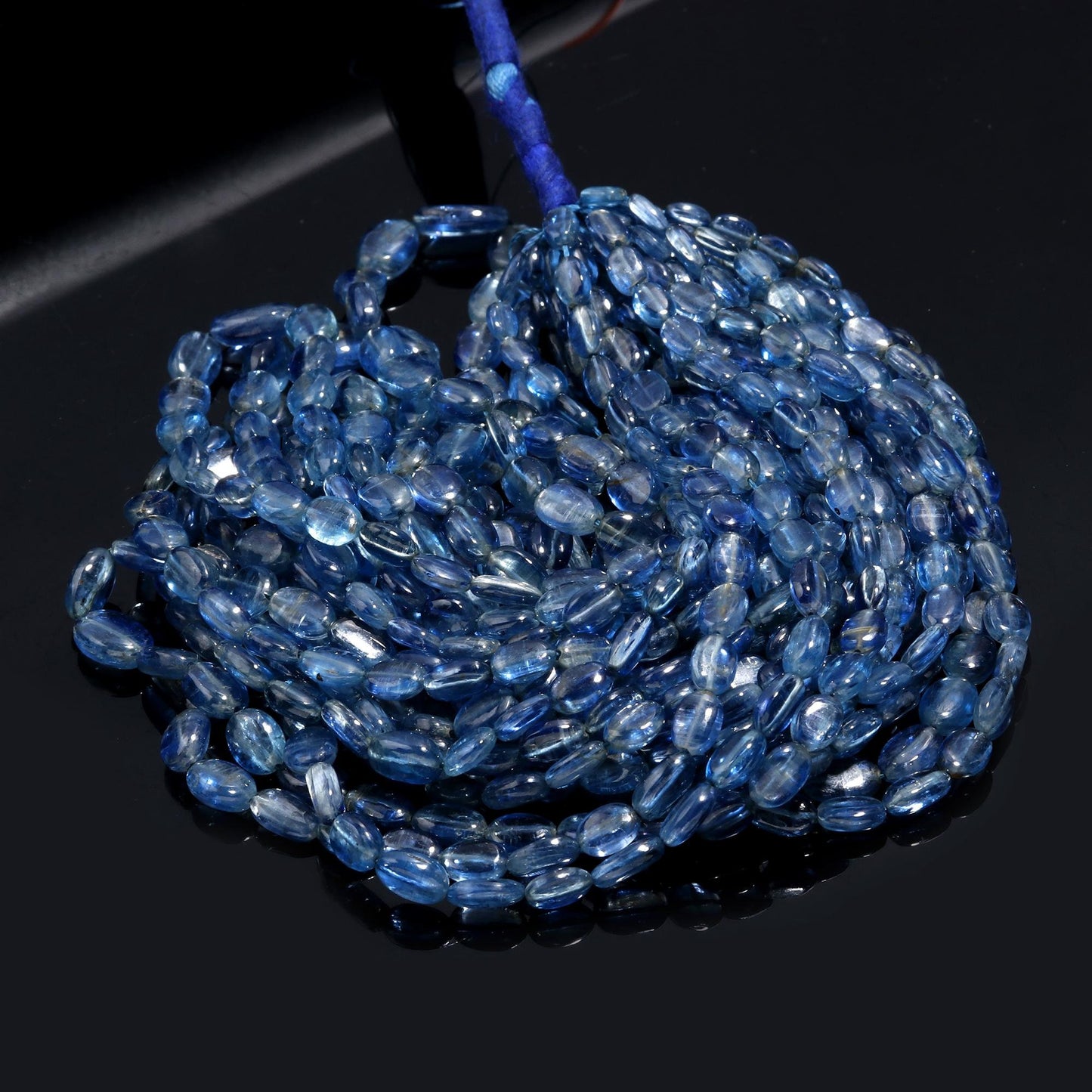 Natural Kyanite Precious Gemstone Kyanite Smooth Oval Beads 5x7-6x9 MM Oval Beads 16" Strand for Exclusive Handmade Designer Jewelry Making