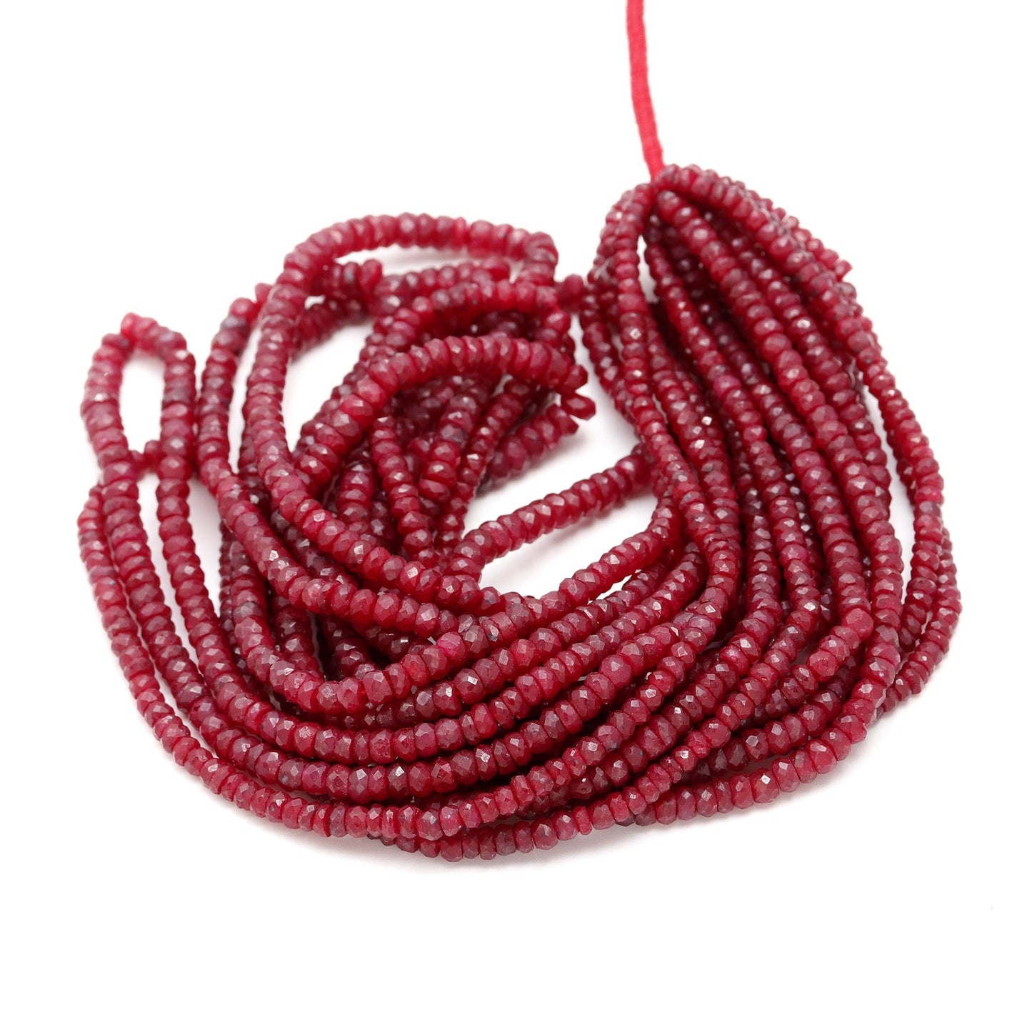 AAA+ Ruby Faceted Rondelle Beads 4-5 MM Natural Ruby Corundum Faceted Beads for Handmade Designer Jewelry Making Craft & Bijoux Supplies