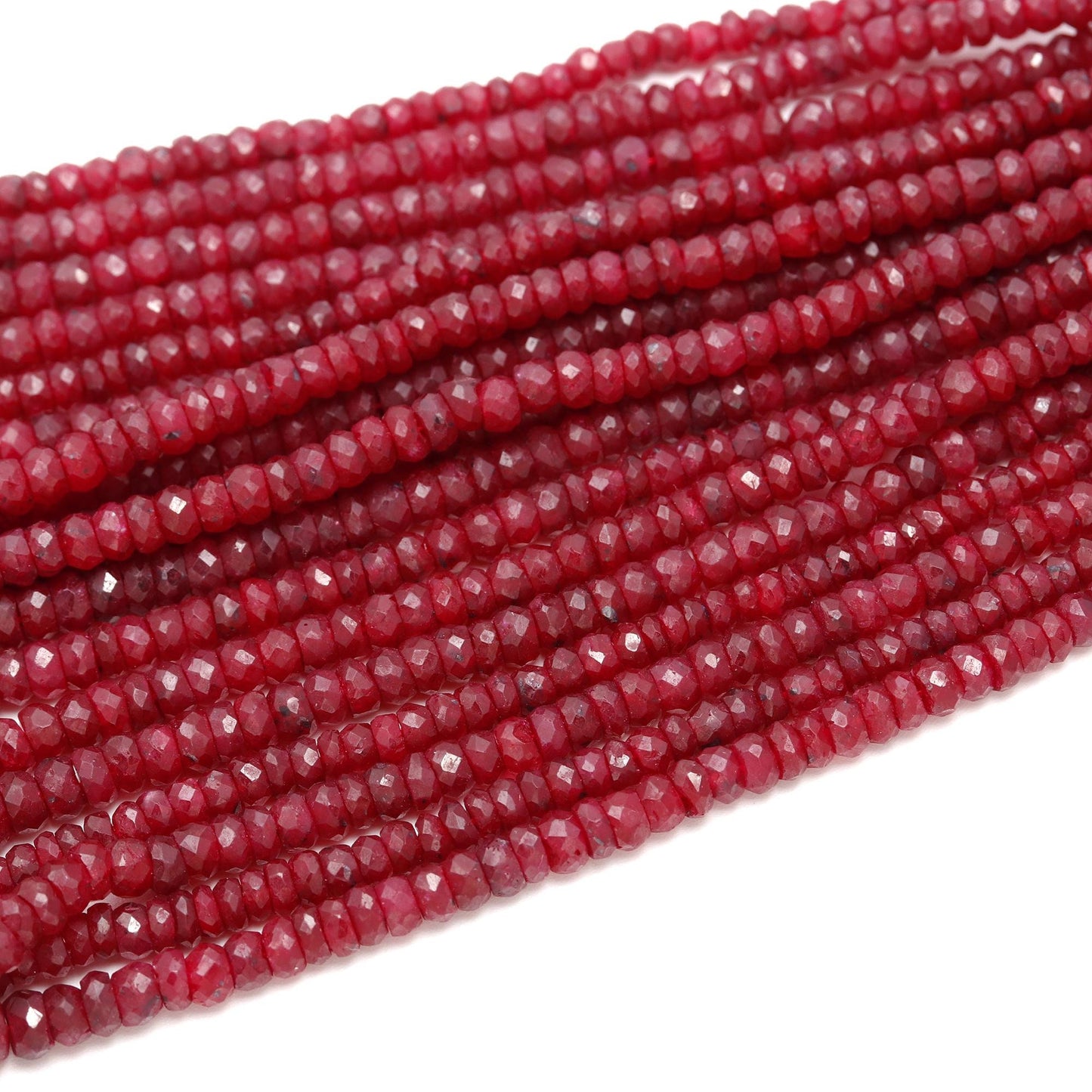 AAA+ Ruby Faceted Rondelle Beads 4-5 MM Natural Ruby Corundum Faceted Beads for Handmade Designer Jewelry Making Craft & Bijoux Supplies