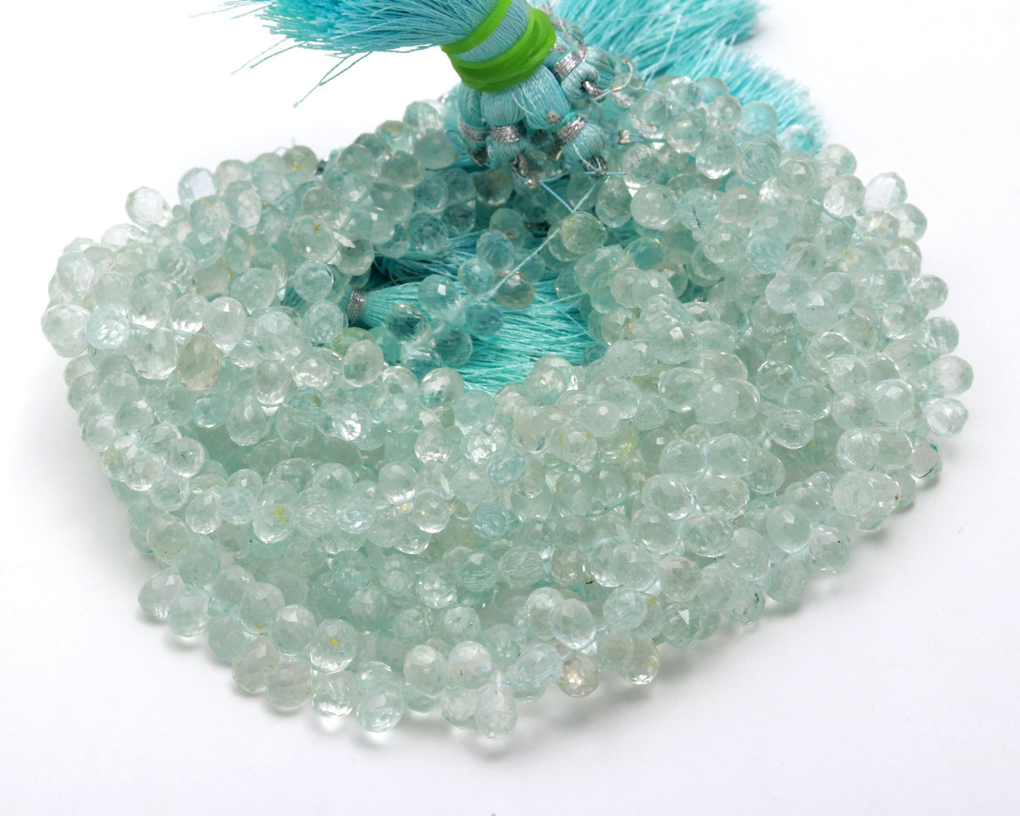 Aquamarine Faceted Tear Drop Beads 5x7 - 6x8 MM Aquamarine Beads Blue Aqua Tear Shape Beads for Handmade Designer Jewelry Making Craft