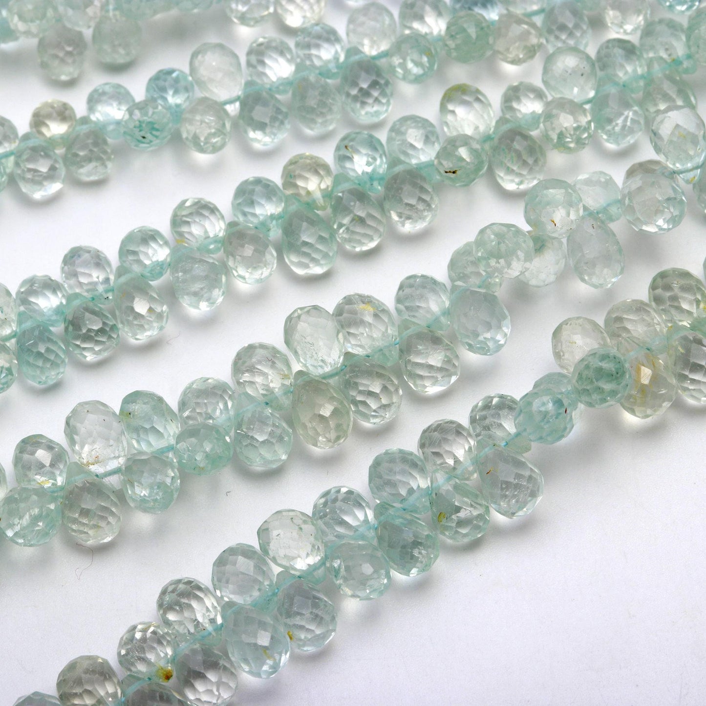 Aquamarine Faceted Tear Drop Beads 5x7 - 6x8 MM Aquamarine Beads Blue Aqua Tear Shape Beads for Handmade Designer Jewelry Making Craft
