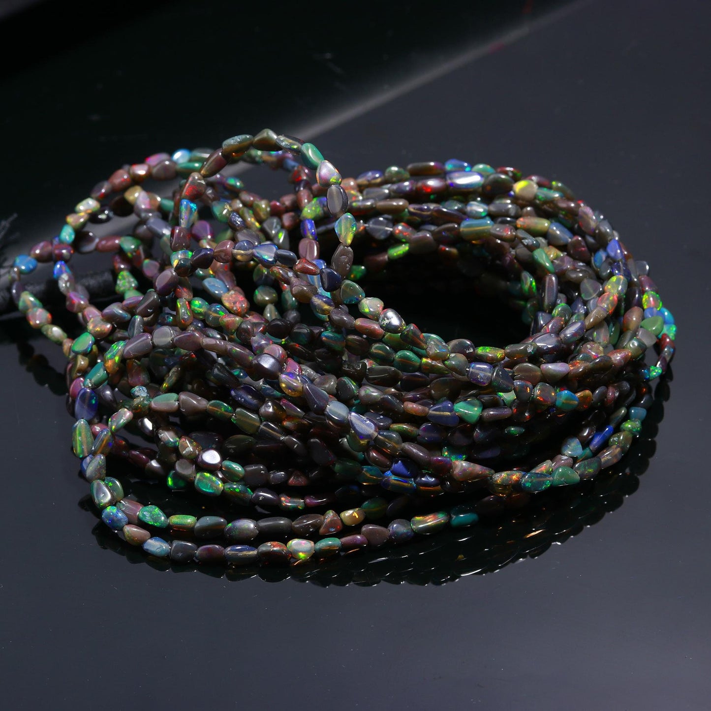 Black Ethiopian Opal Smooth Nuggets Bead Natural Flashy Ethiopian Opal Tumble Beads Super Ethiopian Opal Nuggets for Designer Jewelry Making