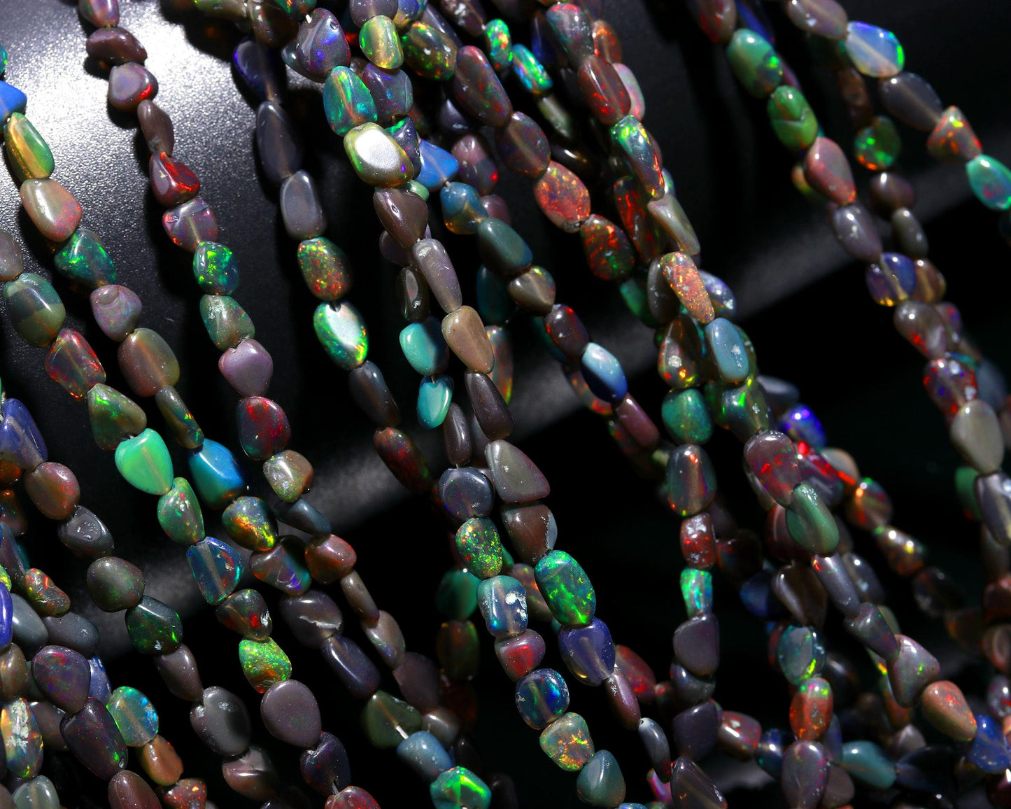 Black Ethiopian Opal Smooth Nuggets Bead Natural Flashy Ethiopian Opal Tumble Beads Super Ethiopian Opal Nuggets for Designer Jewelry Making