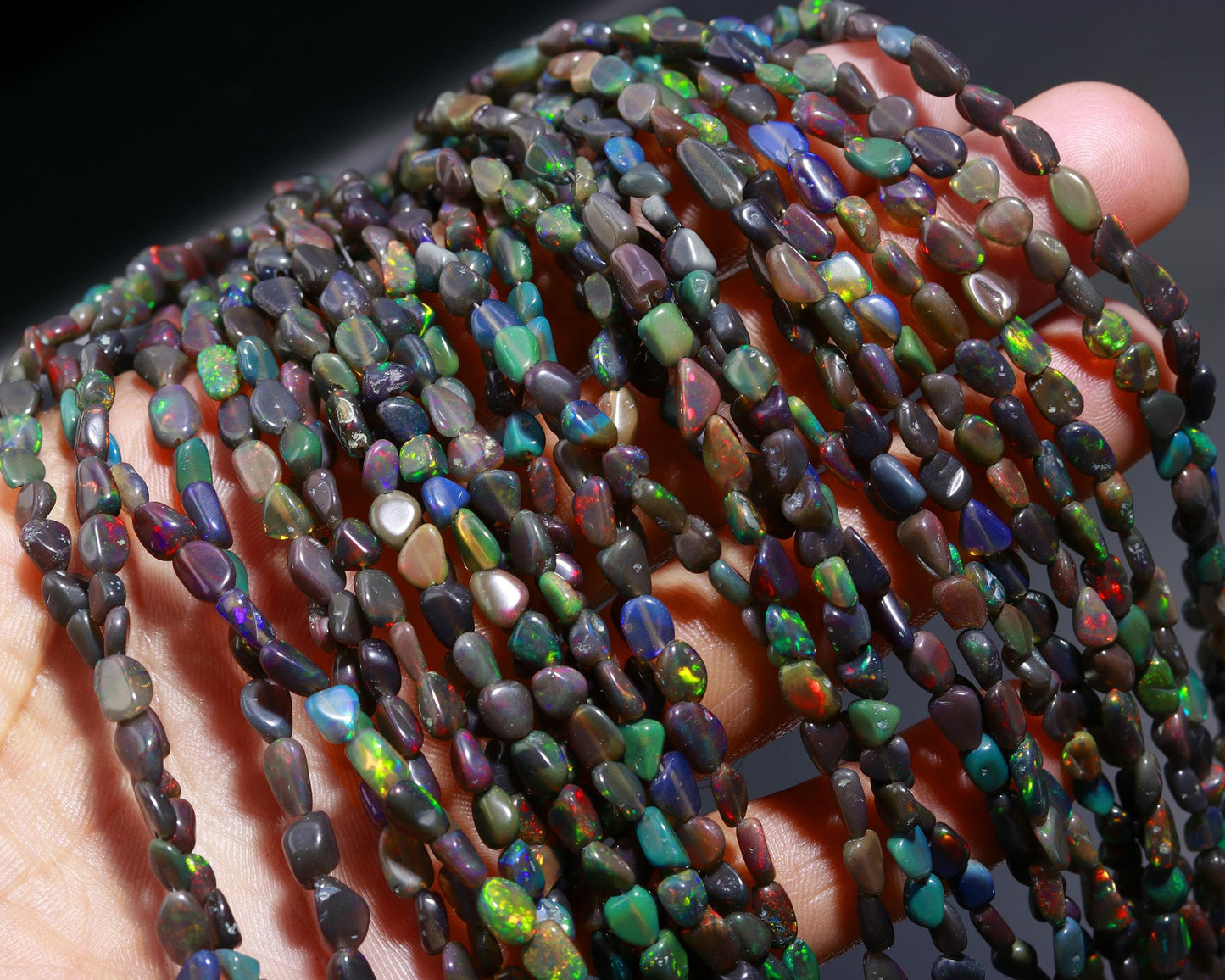 Black Ethiopian Opal Smooth Nuggets Bead Natural Flashy Ethiopian Opal Tumble Beads Super Ethiopian Opal Nuggets for Designer Jewelry Making