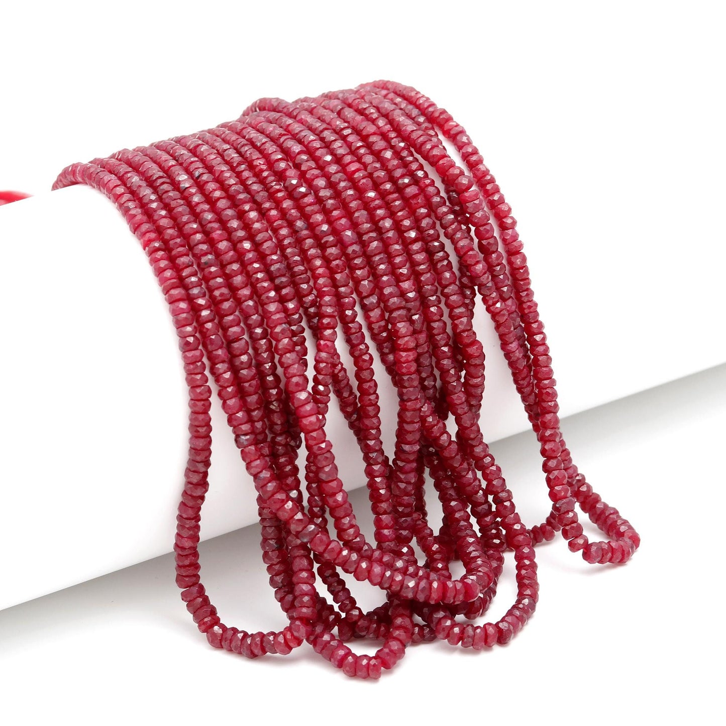 AAA+ Ruby Faceted Rondelle Beads 4-5 MM Natural Ruby Corundum Faceted Beads for Handmade Designer Jewelry Making Craft & Bijoux Supplies