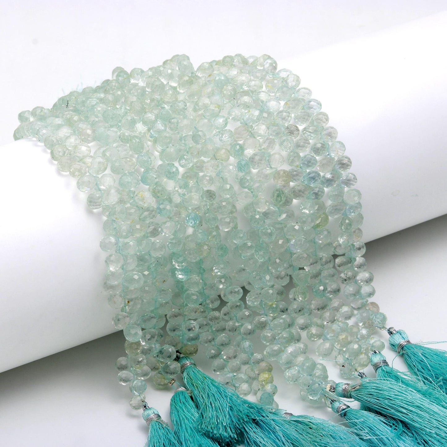 Aquamarine Faceted Tear Drop Beads 5x7 - 6x8 MM Aquamarine Beads Blue Aqua Tear Shape Beads for Handmade Designer Jewelry Making Craft