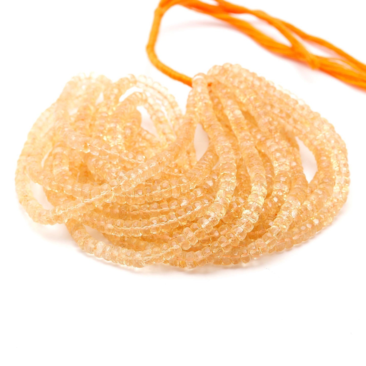 Citrine Faceted Rondelle Beads Natural Citrine Faceted Gemstone Beads for Handmade Designer Jewelry Making Craft & Bijoux Supplies