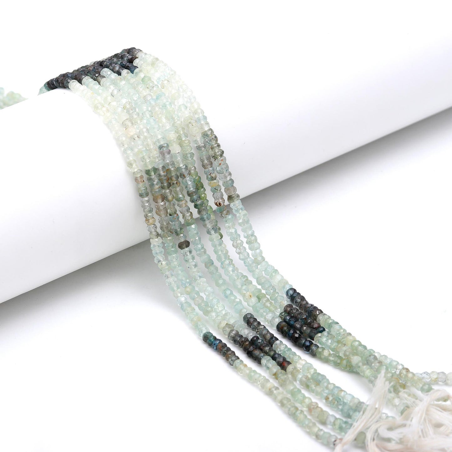 Moss Aquamarine Faceted Rondelle Beads Natural Moss Aquamarine 4-4.5 MM Beads for Handmade Designer Jewelry Making Craft & Bijoux Supplies