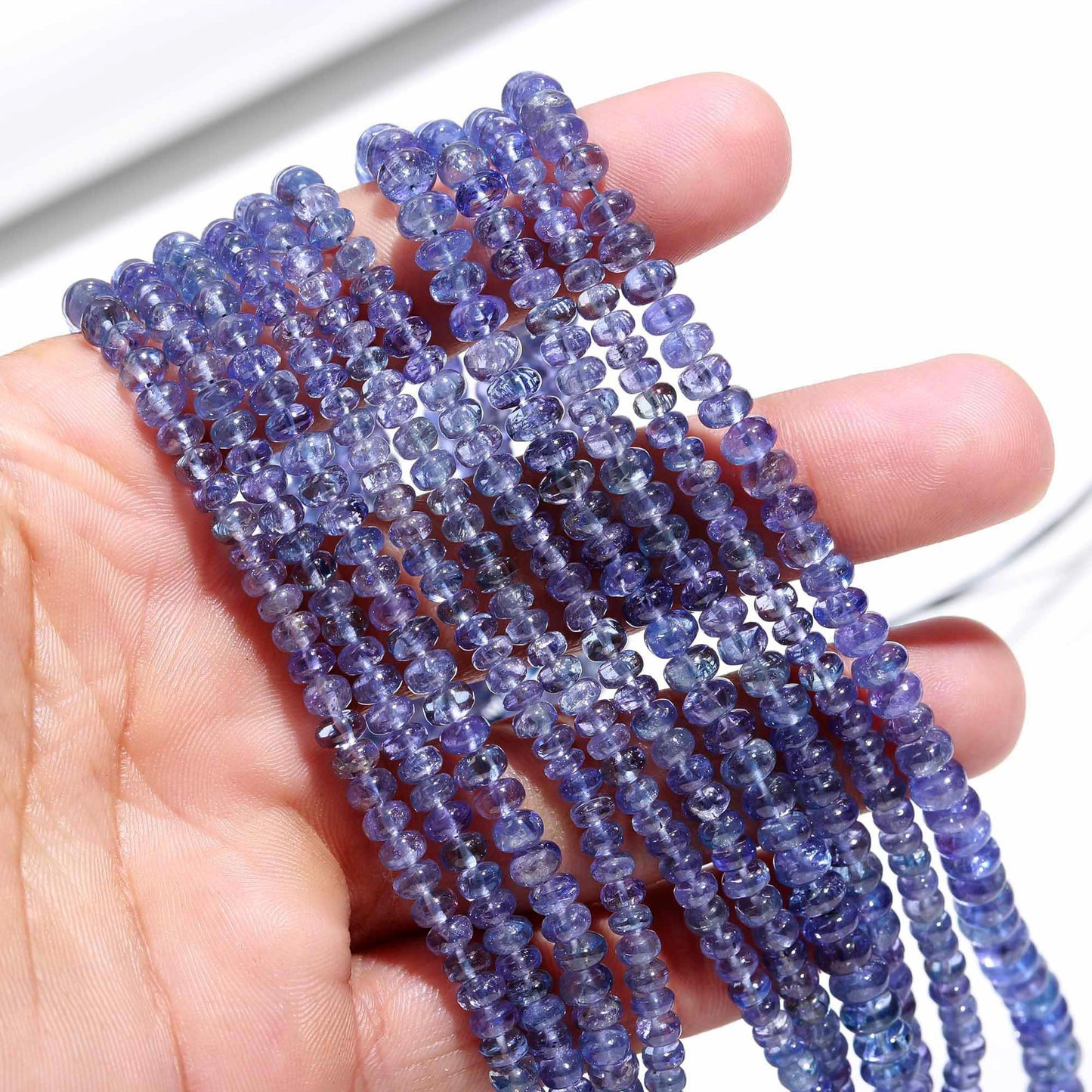 Tanzanite Smooth Rondelle Beads 4-5 MM Natural Blue Tanzanite Rondelle Beads for Handmade Designer Jewelry Making Craft & Bijoux Supplies