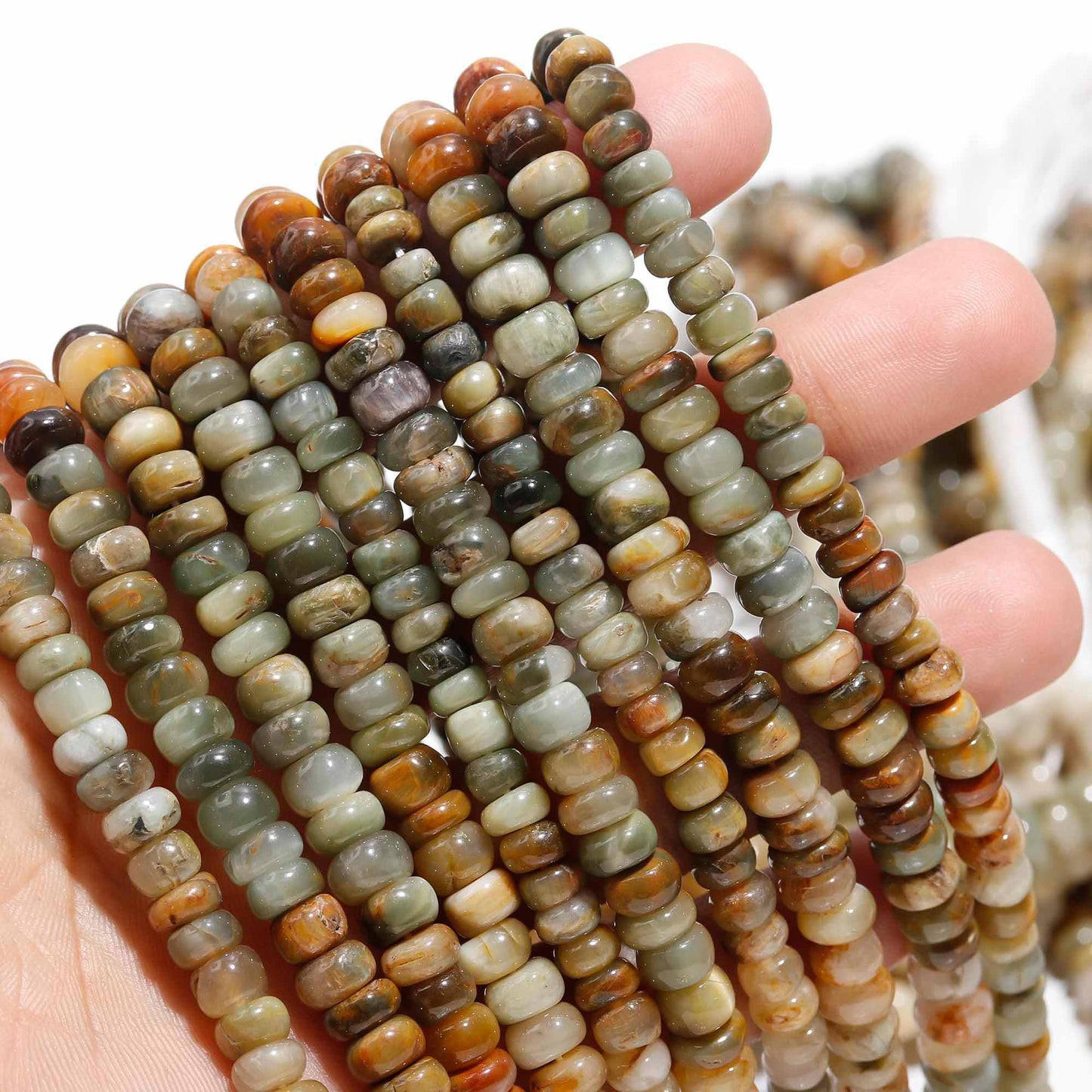 Cat's Eye Smooth Rondelle Beads 6-7 MM, 7-8MM, 8-9 MM Natural Cat's Eye Plain Beads for Handmade Designer Jewelry Necklace Bracelet Making