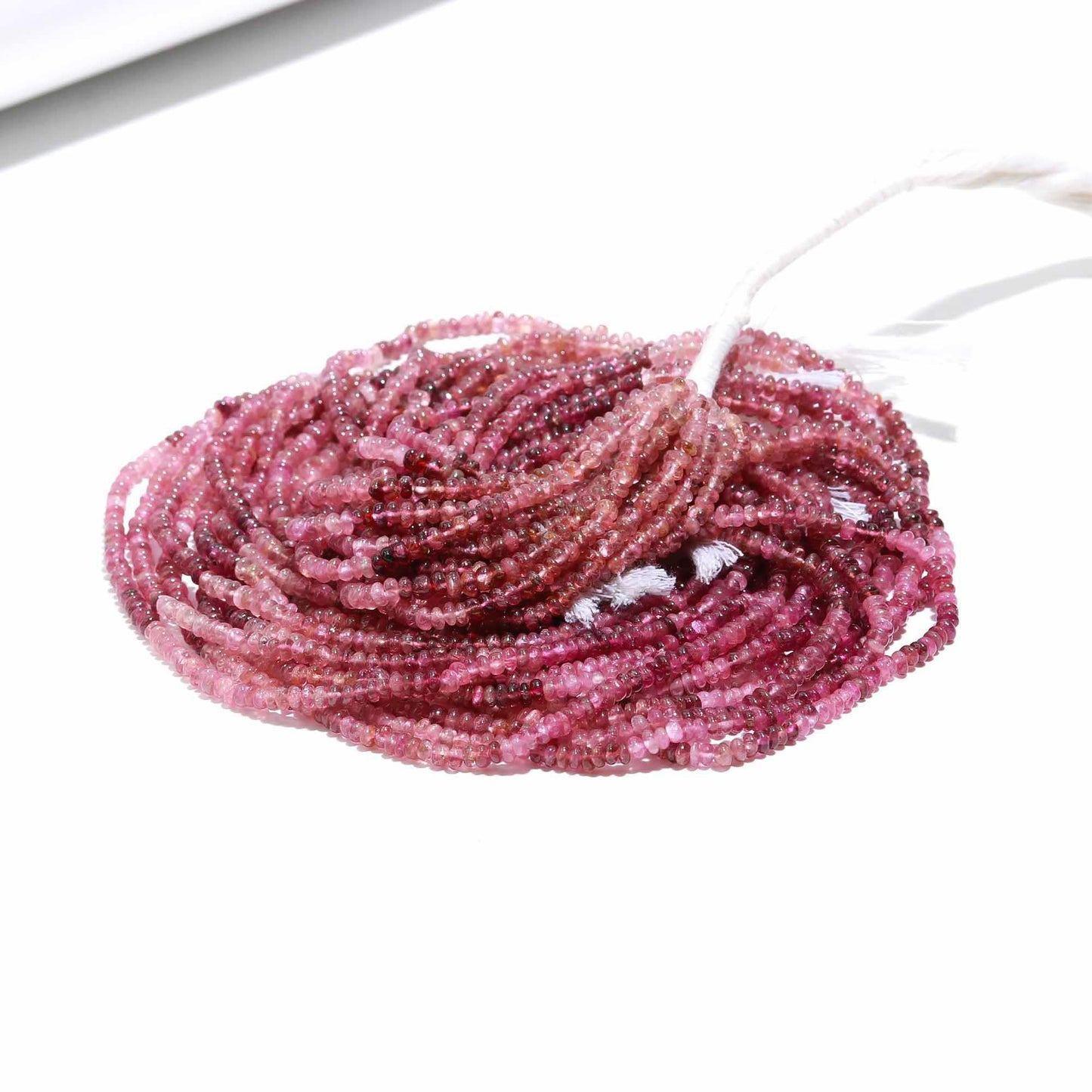 AAA Pink Tourmaline Smooth Rondelle Beads, 3.5 MM Pink Tourmaline Rondelle Beads, Shaded Pink Tourmaline Rondelle Handmade beads