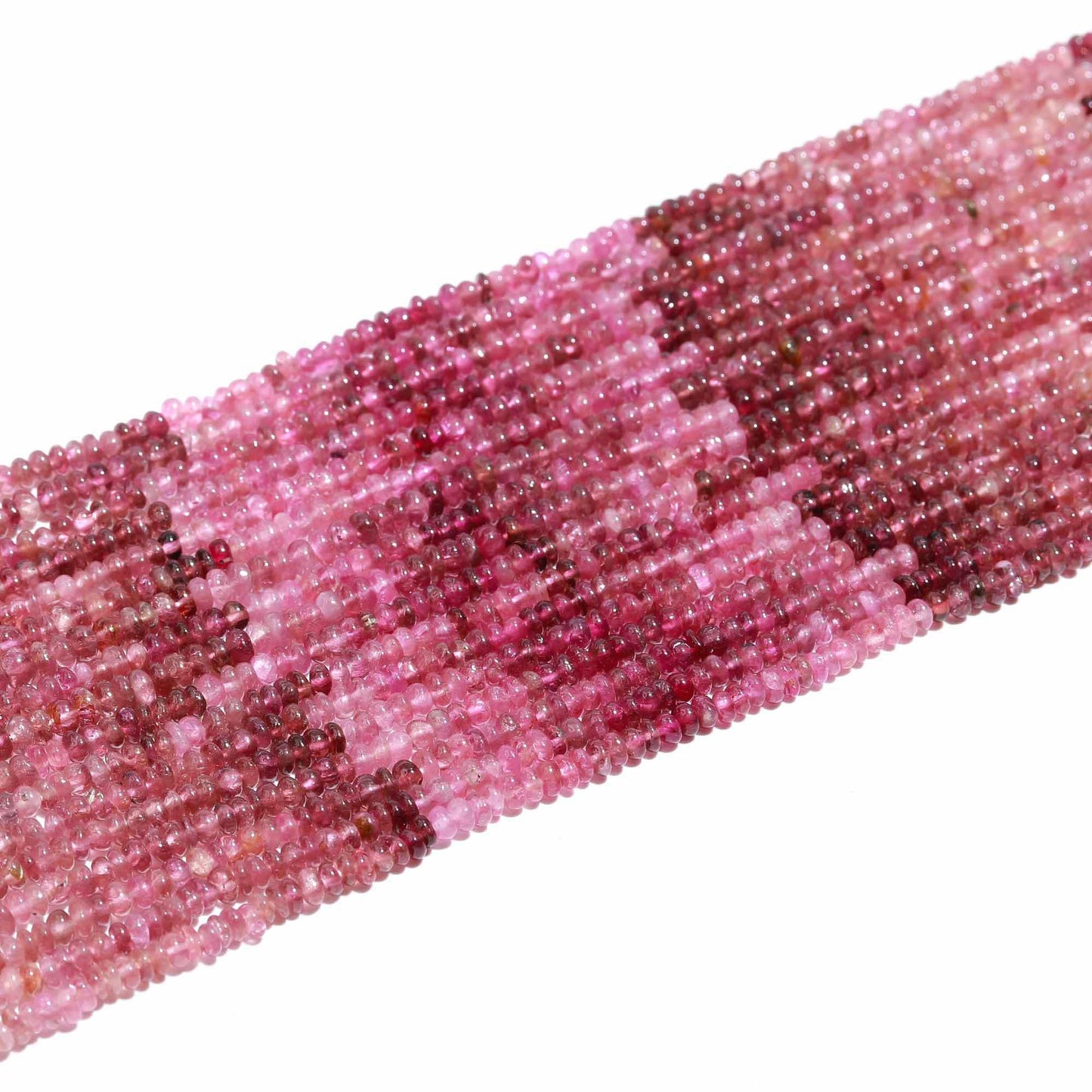 AAA Pink Tourmaline Smooth Rondelle Beads, 3.5 MM Pink Tourmaline Rondelle Beads, Shaded Pink Tourmaline Rondelle Handmade beads