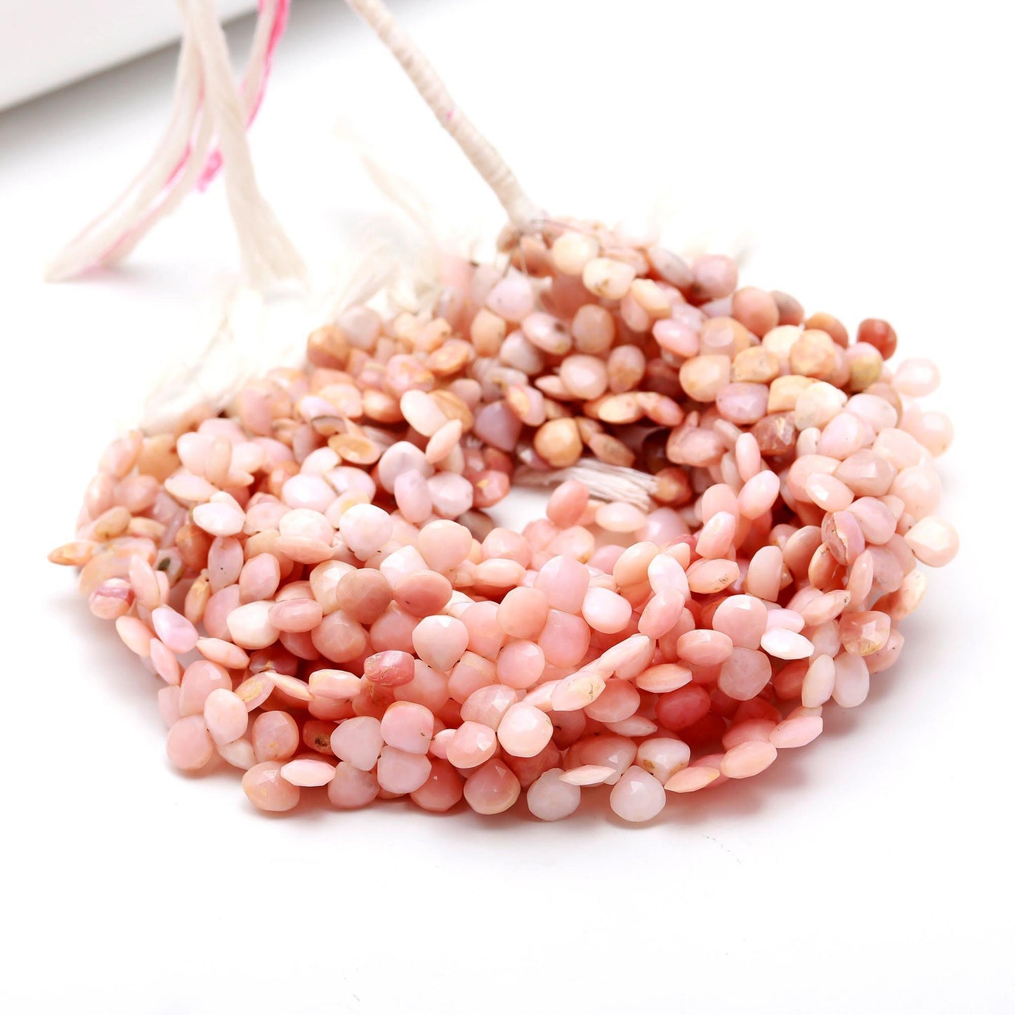 Pink Opal Faceted Heart Beads Natural Pink Opal Shaded Heart Shape Beads 6-7 MM Faceted Pink Opal for Designer Jewelry Necklace and Bracelet