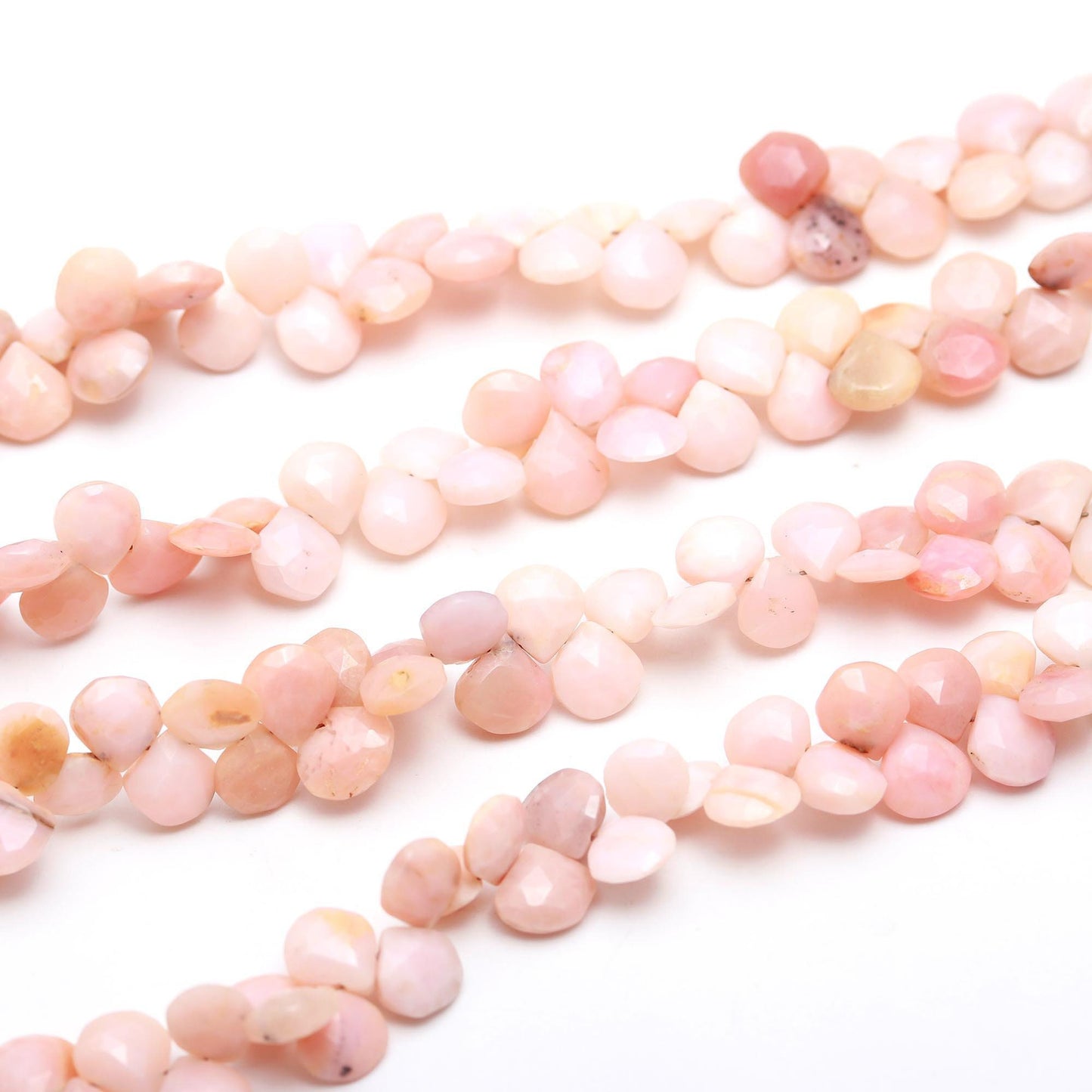 Pink Opal Faceted Heart Beads Natural Pink Opal Shaded Heart Shape Beads 6-7 MM Faceted Pink Opal for Designer Jewelry Necklace and Bracelet