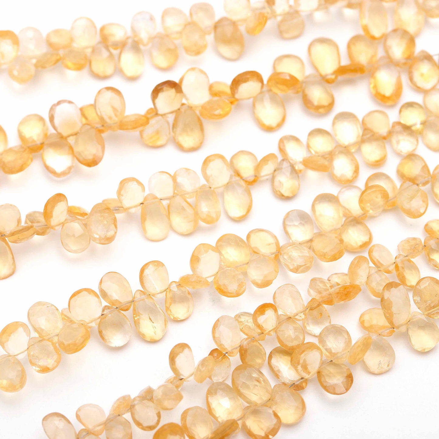 AAA Natural Citrine Faceted Pear Shape Beads Citrine Gemstone Beads Briolette | Golden Citrine Pear Shape Faceted Beads | Citrine Ear Beads