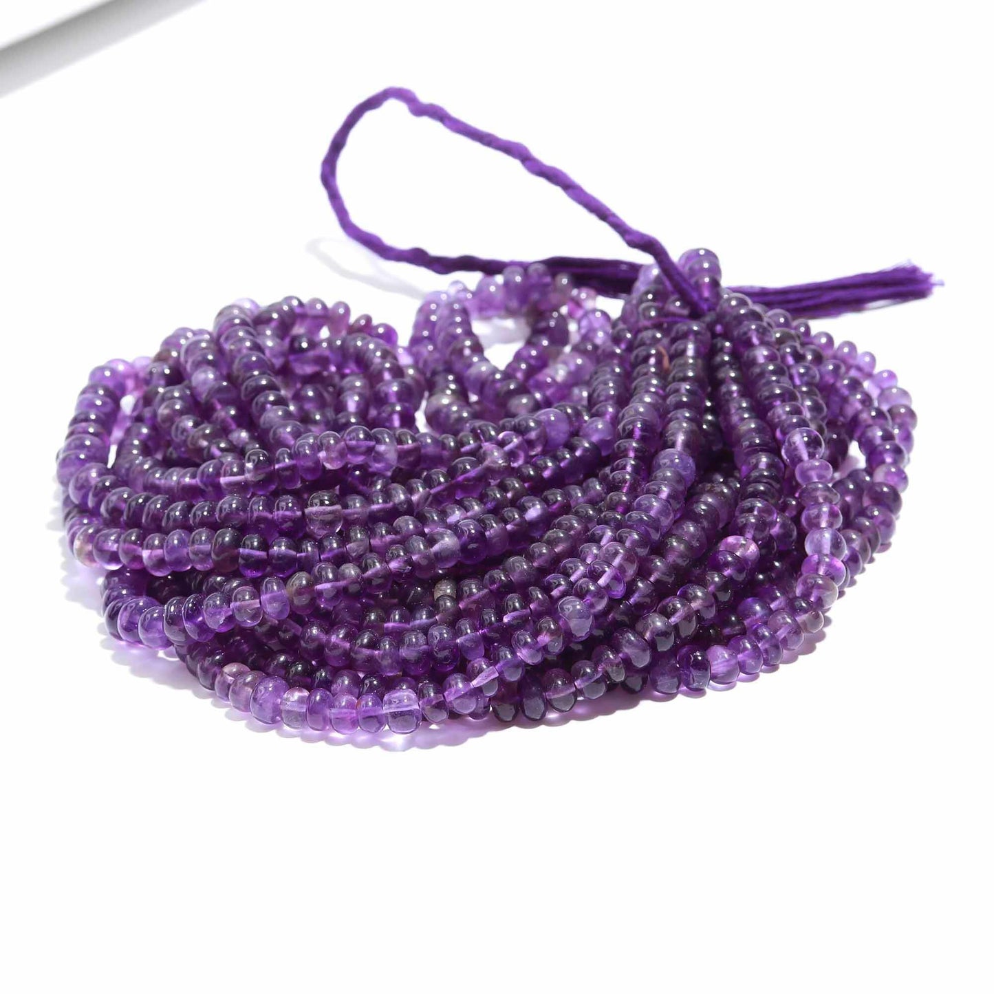 Amethyst Smooth Rondelle Beads Natural Blue Amethyst Rondelle 6-7 MM Beads Amethyst Rondelle Bead for Designer Jewelry Necklace Making Craft