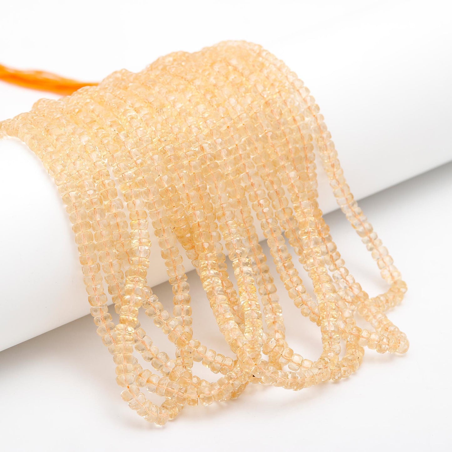 Citrine Faceted Rondelle Beads Natural Citrine Faceted Gemstone Beads for Handmade Designer Jewelry Making Craft & Bijoux Supplies