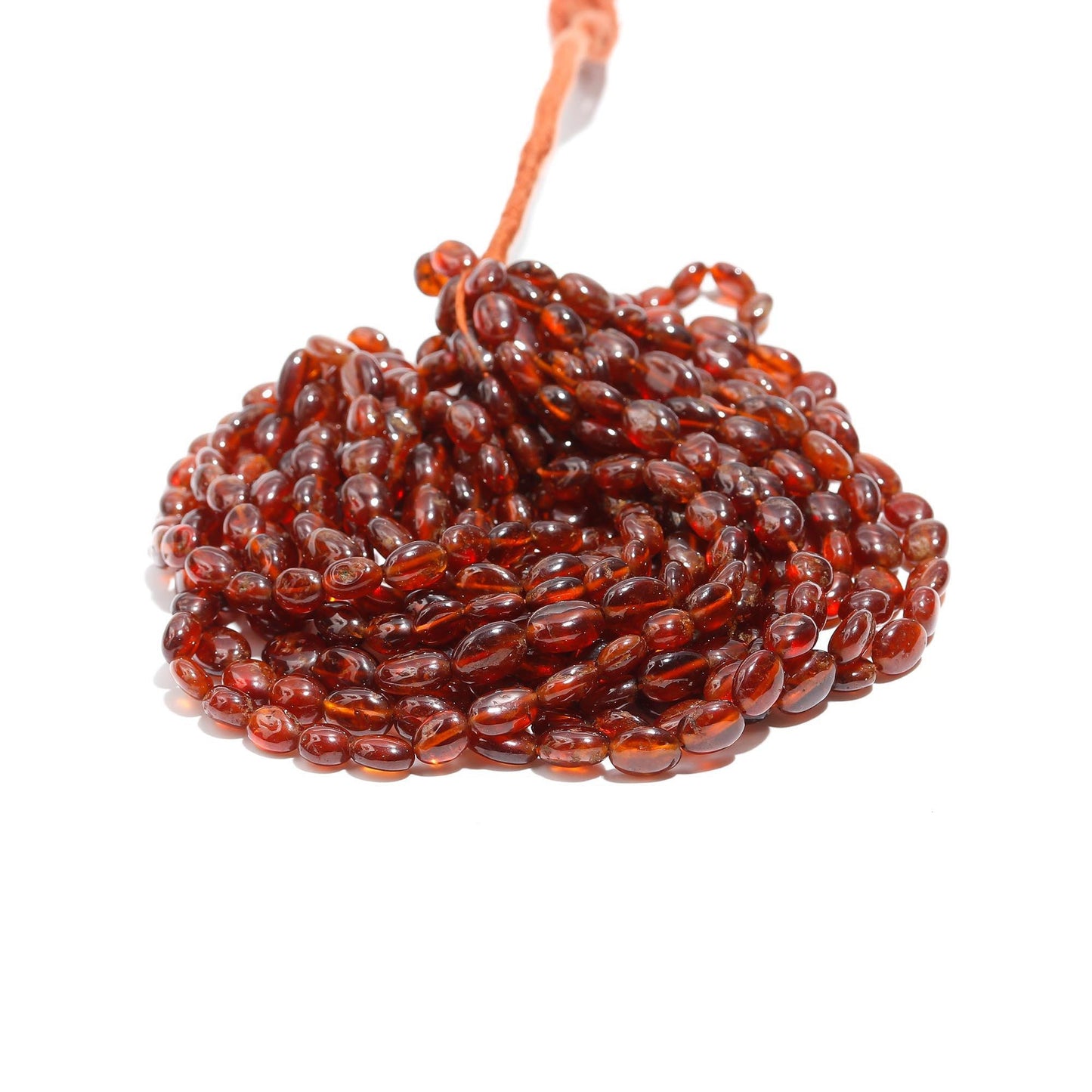 Hessonite Garnet Smooth Oval Beads Natural Hessonite Smooth Beads 6X8 - 7X9 MM for Handmade Designer Jewelry Making Craft & Bijoux Supplies