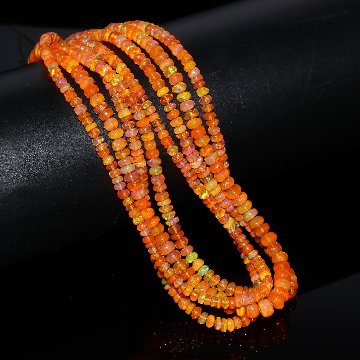 Super Quality Fanta Ethiopian Opal Smooth Rondelle Natural Flashy Ethiopian Opal Beads for Handmade Jewelry Making Craft & Bijoux Supplies