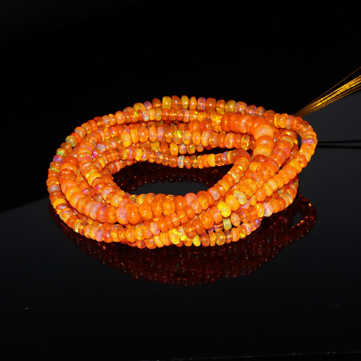 Super Quality Fanta Ethiopian Opal Smooth Rondelle Natural Flashy Ethiopian Opal Beads for Handmade Jewelry Making Craft & Bijoux Supplies