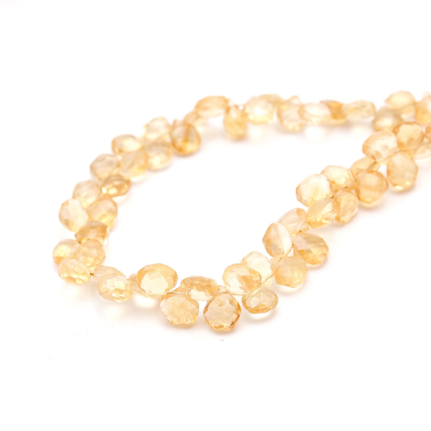 Citrine Faceted Heart Beads Natural Citrine 6-7 MM & 7-8 MM Briolette Beads for Handmade Designer Jewelry Making Craft and Art Bead Supplies